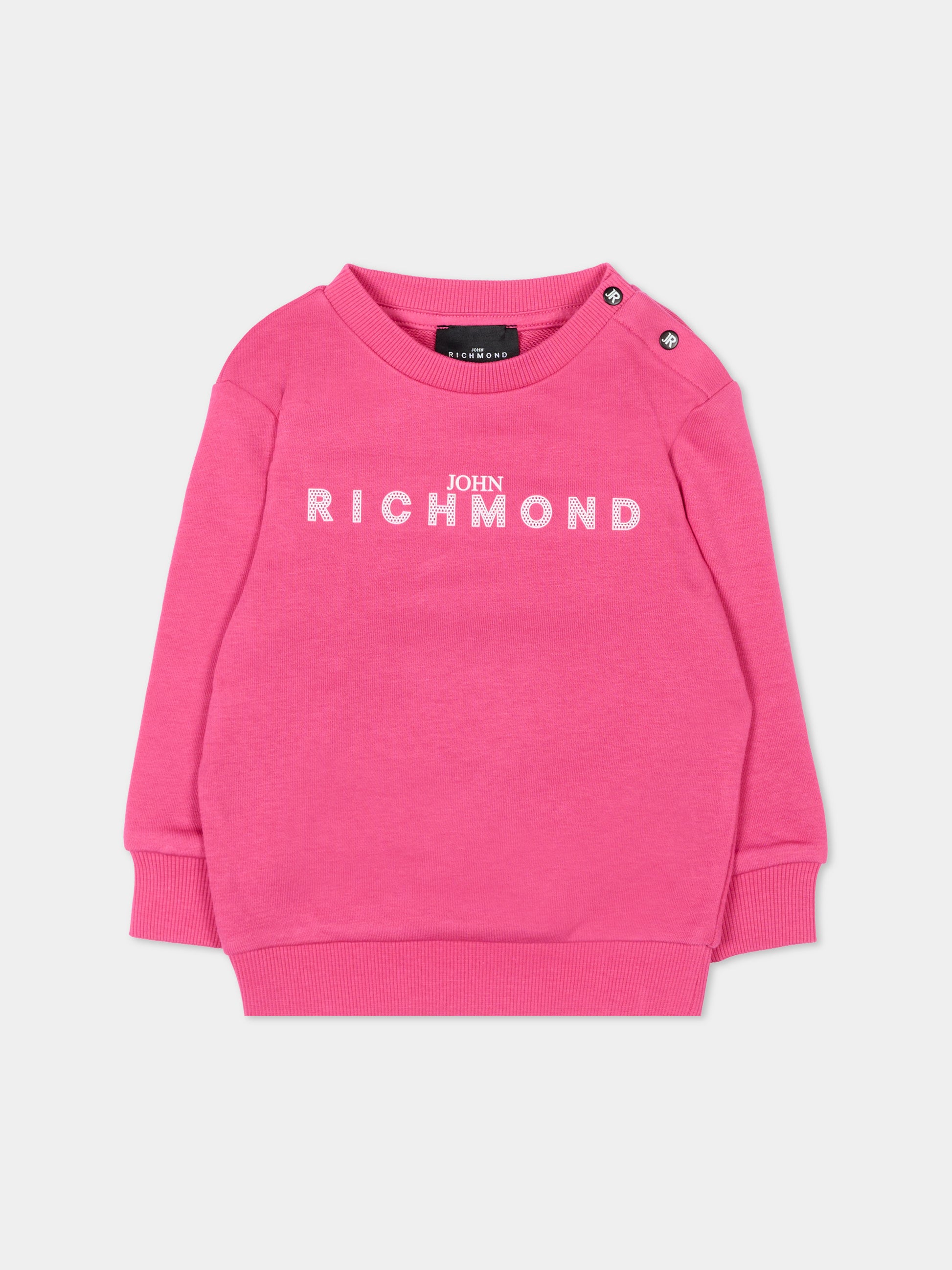 Felpa fucsia per neonata con logo,Richmond,RIP26036FE FUCHSIA PURPLE