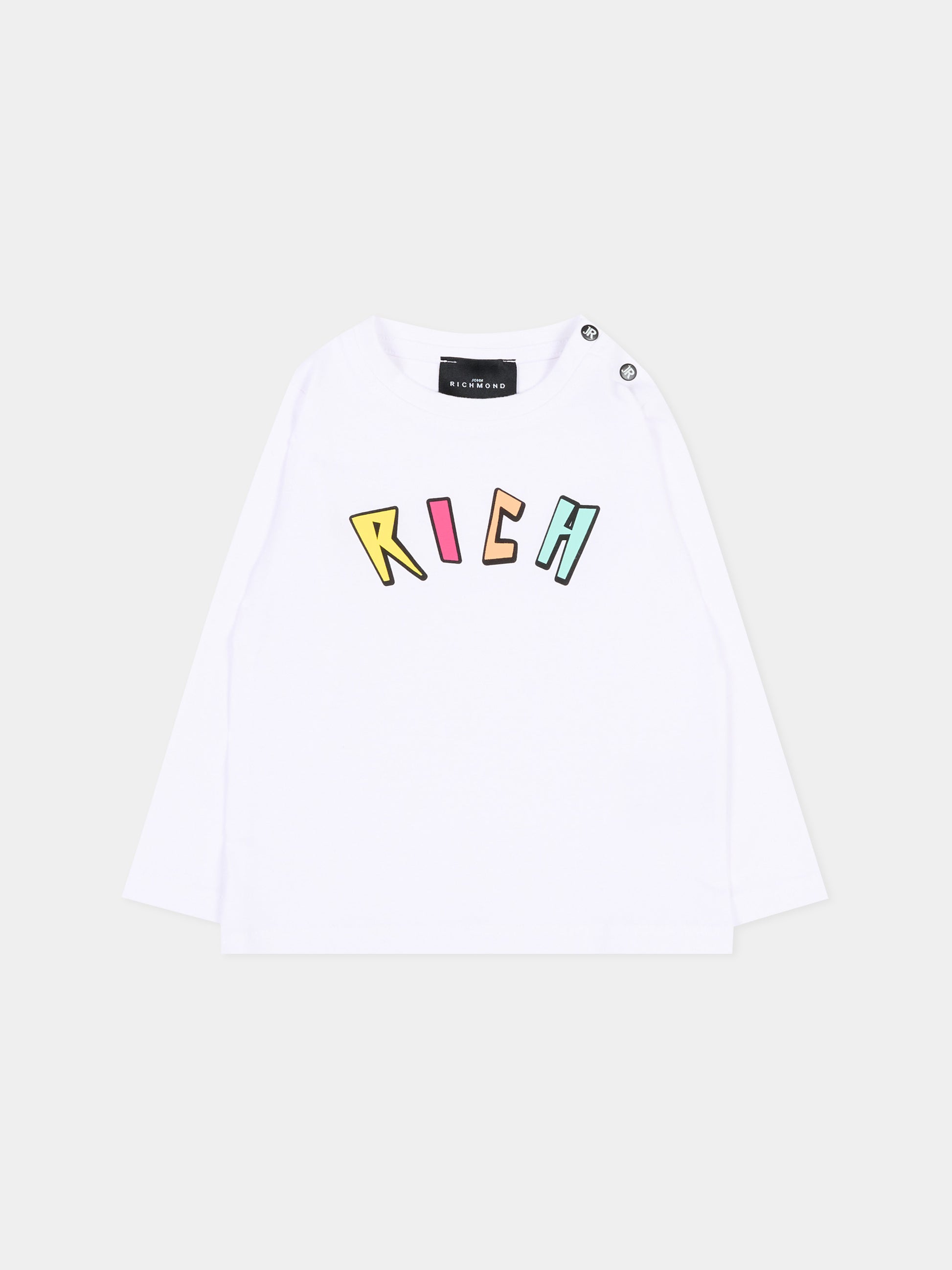 T-Shirt bianca per neonata con logo,Richmond,RIP26095TS WHITE