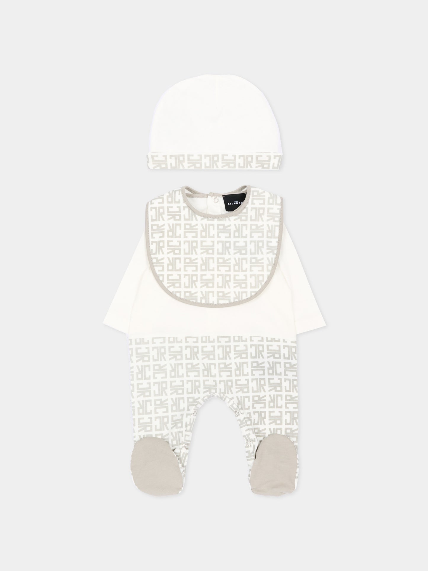 Set tutina grigio per neonato con logo,Richmond,RLP26001TU GREY