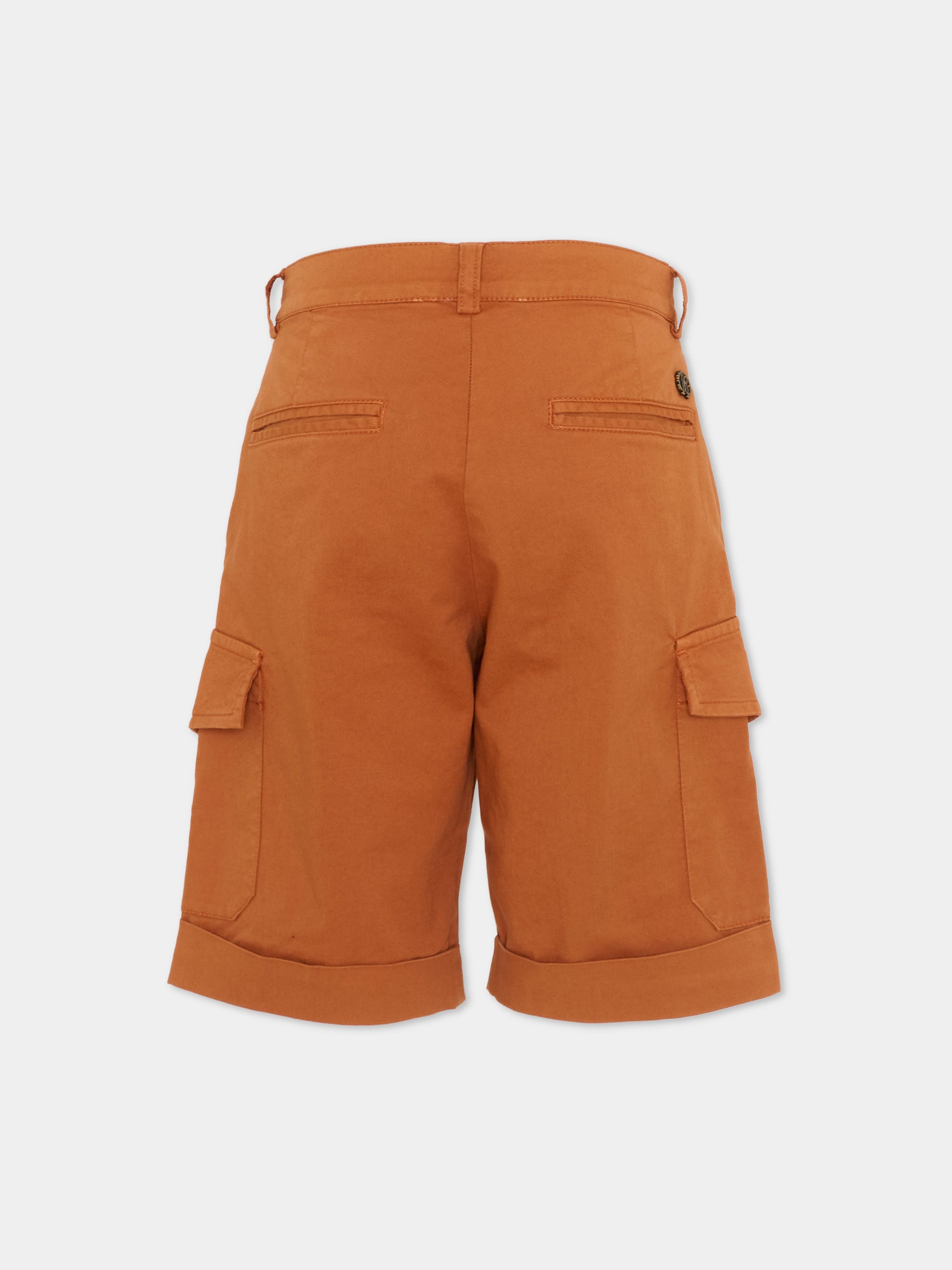 Shorts marroni per bambino cargo,Roberto Cavalli Kids,CBP26151BE RUGGINE RUST