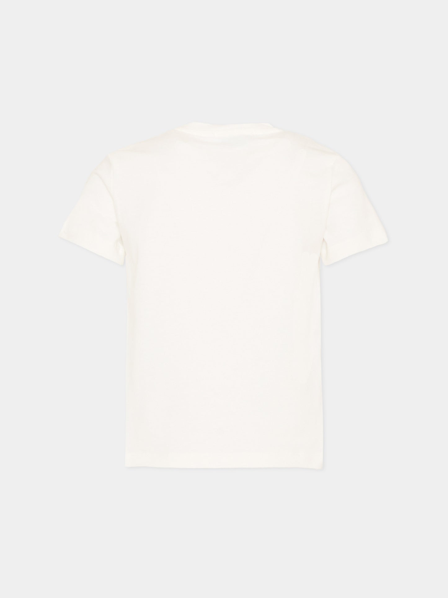 T-Shirt bianca per bambina con maxi patch,Roberto Cavalli Kids,CGP26030TS WHITE