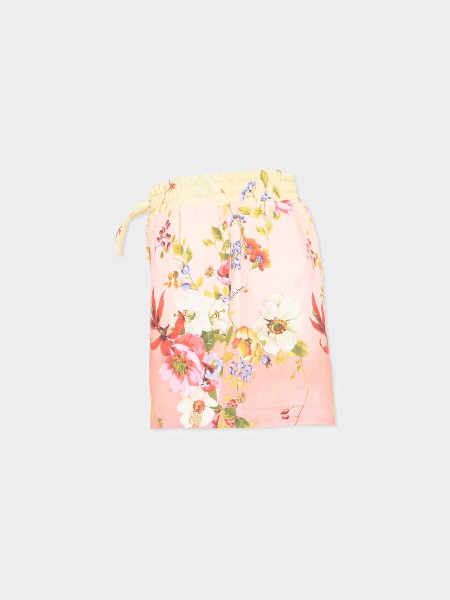 Shorts sportivi multicolor per bambina con Miami Flowers,Roberto Cavalli Kids,CGP26119SH MIAMI FLOWERS