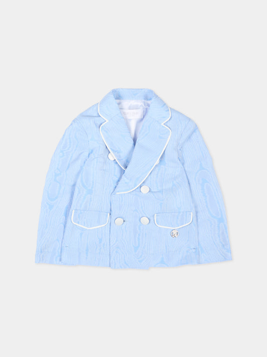 Giacca celeste per neonato,Roberto Cavalli Kids,CIP26062GC BLUE SHADOW