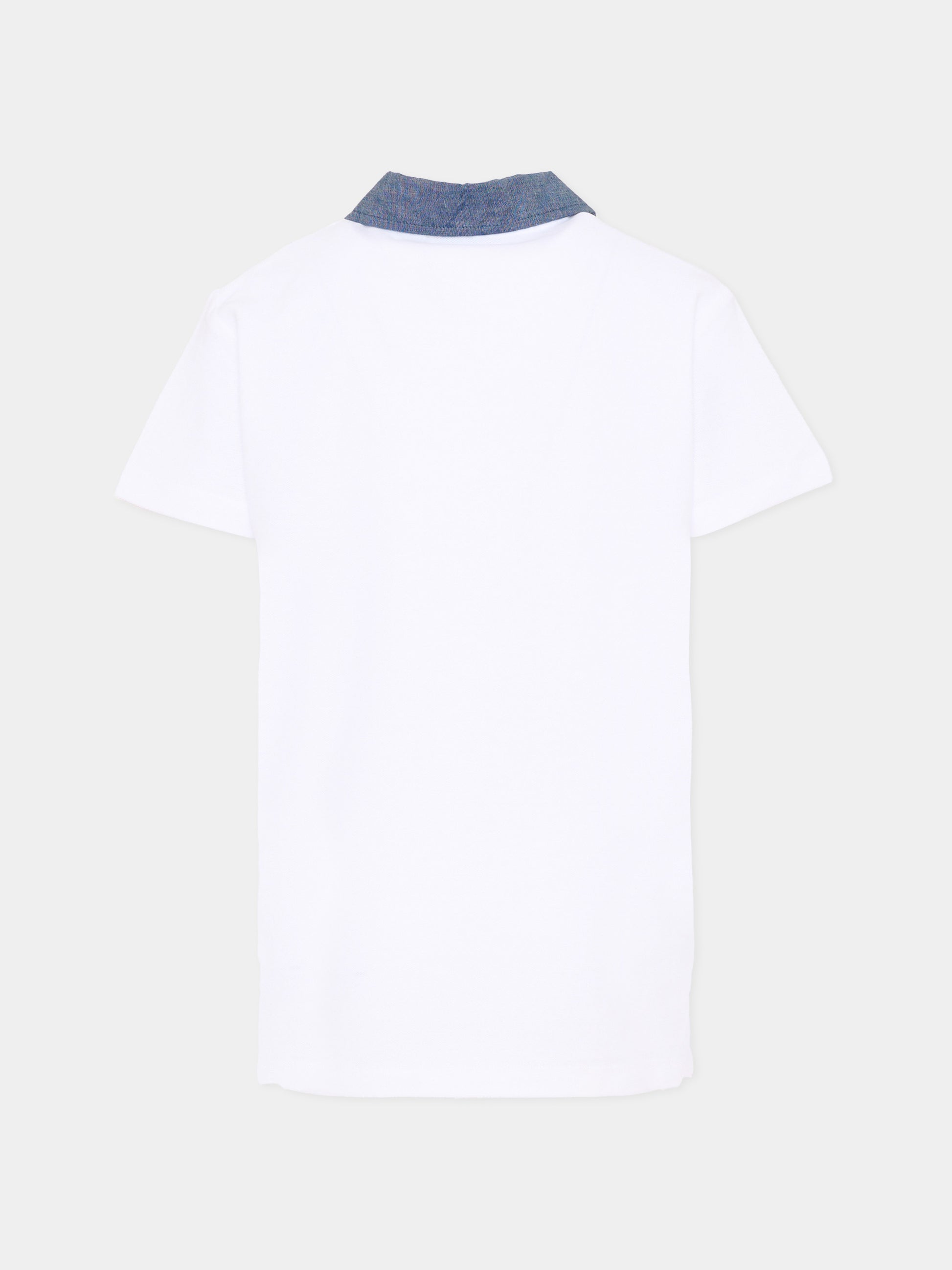 Polo bianca per bambino con levriero,Trussardi Junior,TBP26037PO WHITE