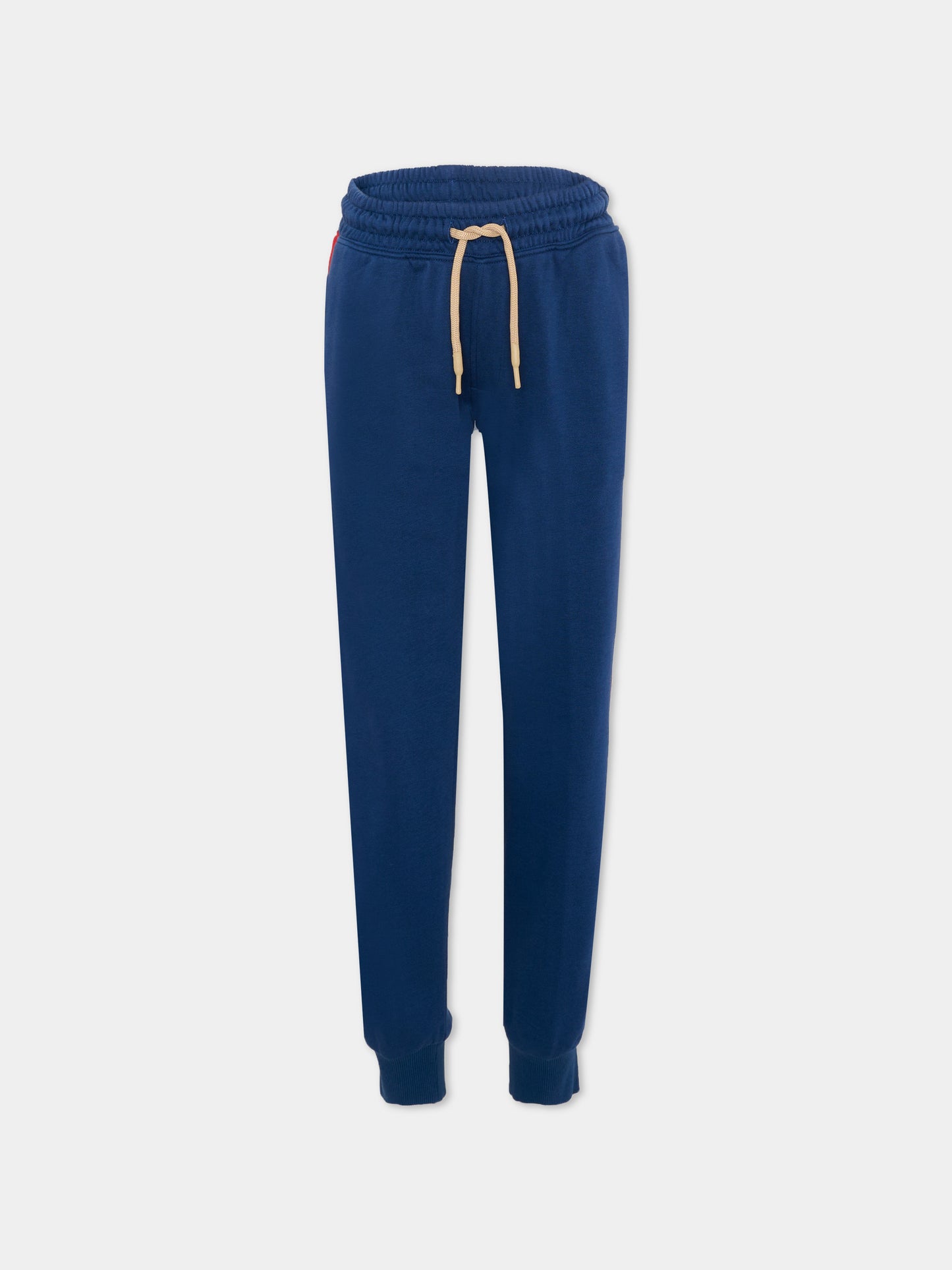 Pantaloni sportivi blu per bambino con bande,Trussardi Junior,TBP26054PA BLUE ESTATE