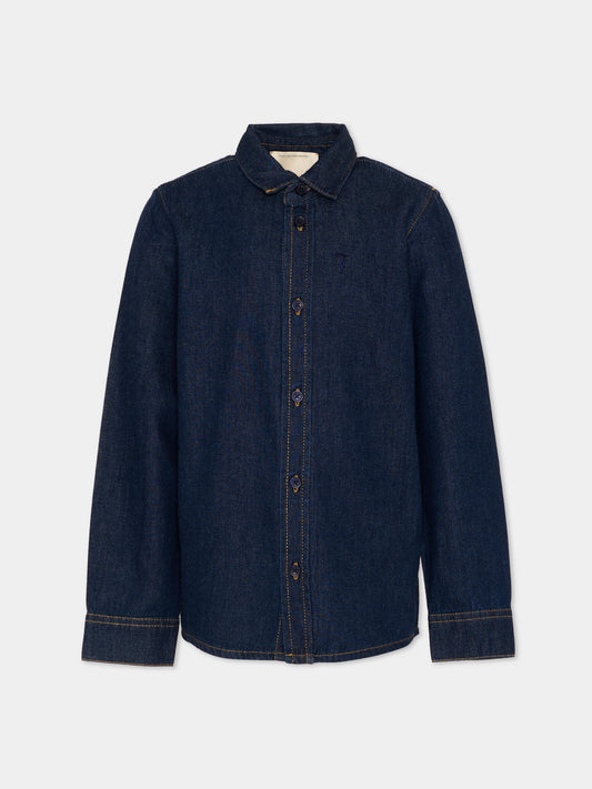 Camicia denim per bambino,Trussardi Junior,TBP26105CA DENIM RAW