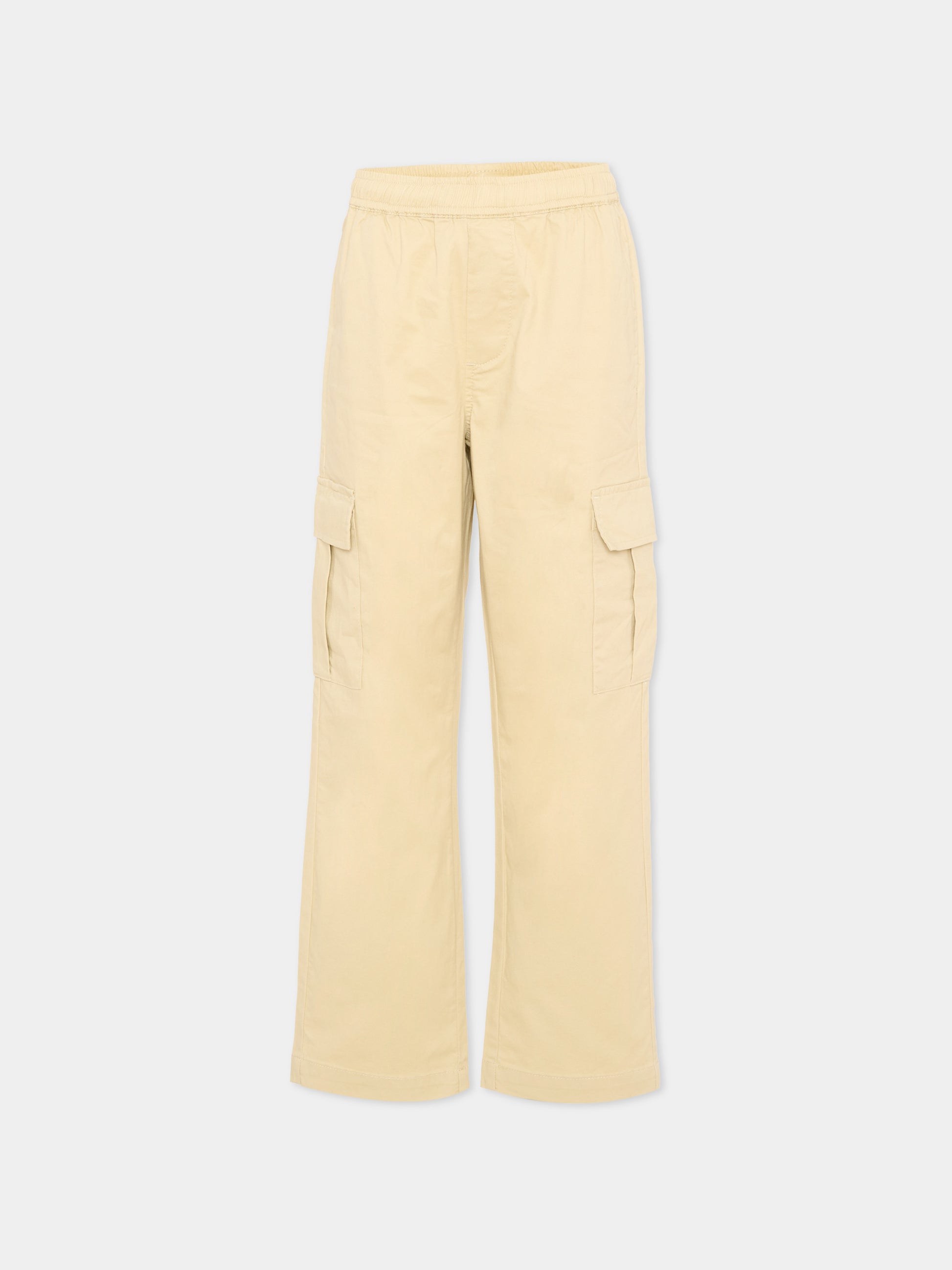 Pantaloni beige per bambino cargo,Trussardi Junior,TBP26133PA BEIGE CASTLE WALL