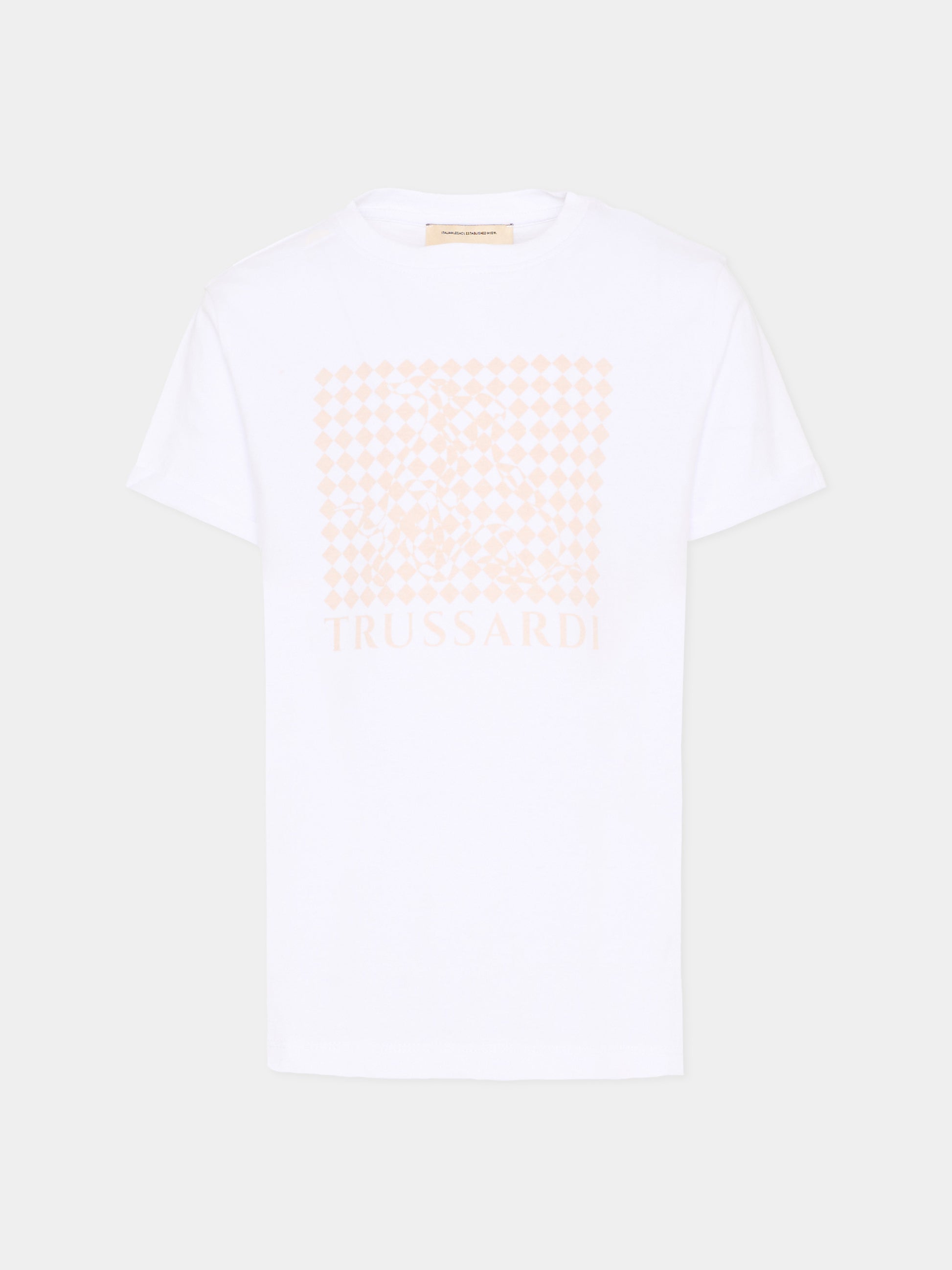 T-Shirt bianca per bambina con logo,Trussardi Junior,TGP26055TS WHITE