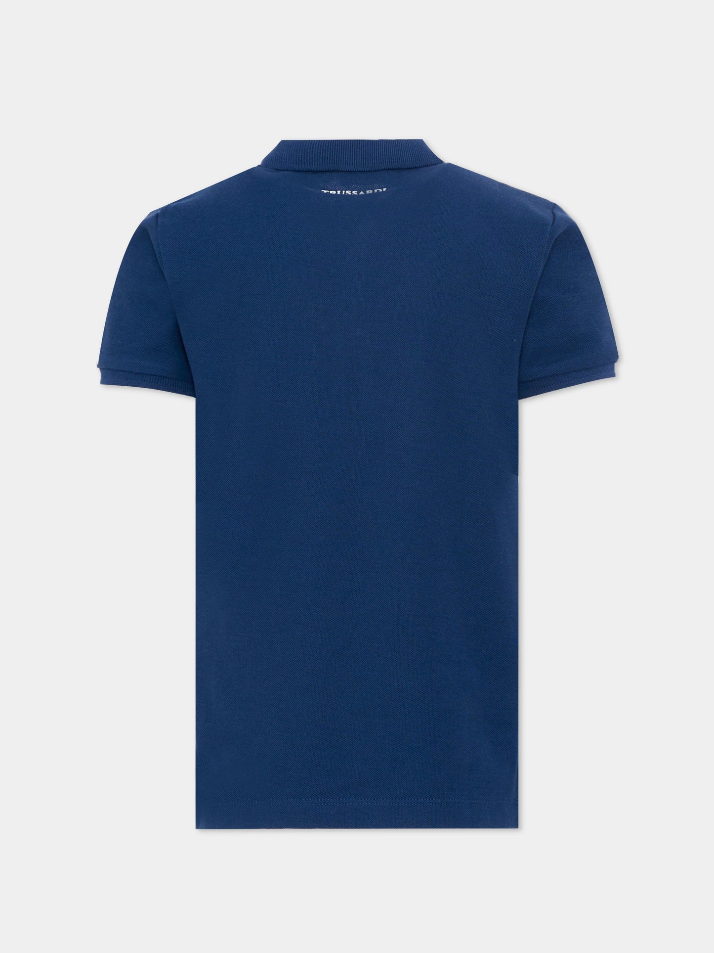 Polo blu per bambino con levriero,Trussardi Junior,TIP26002PO BLUE ESTATE