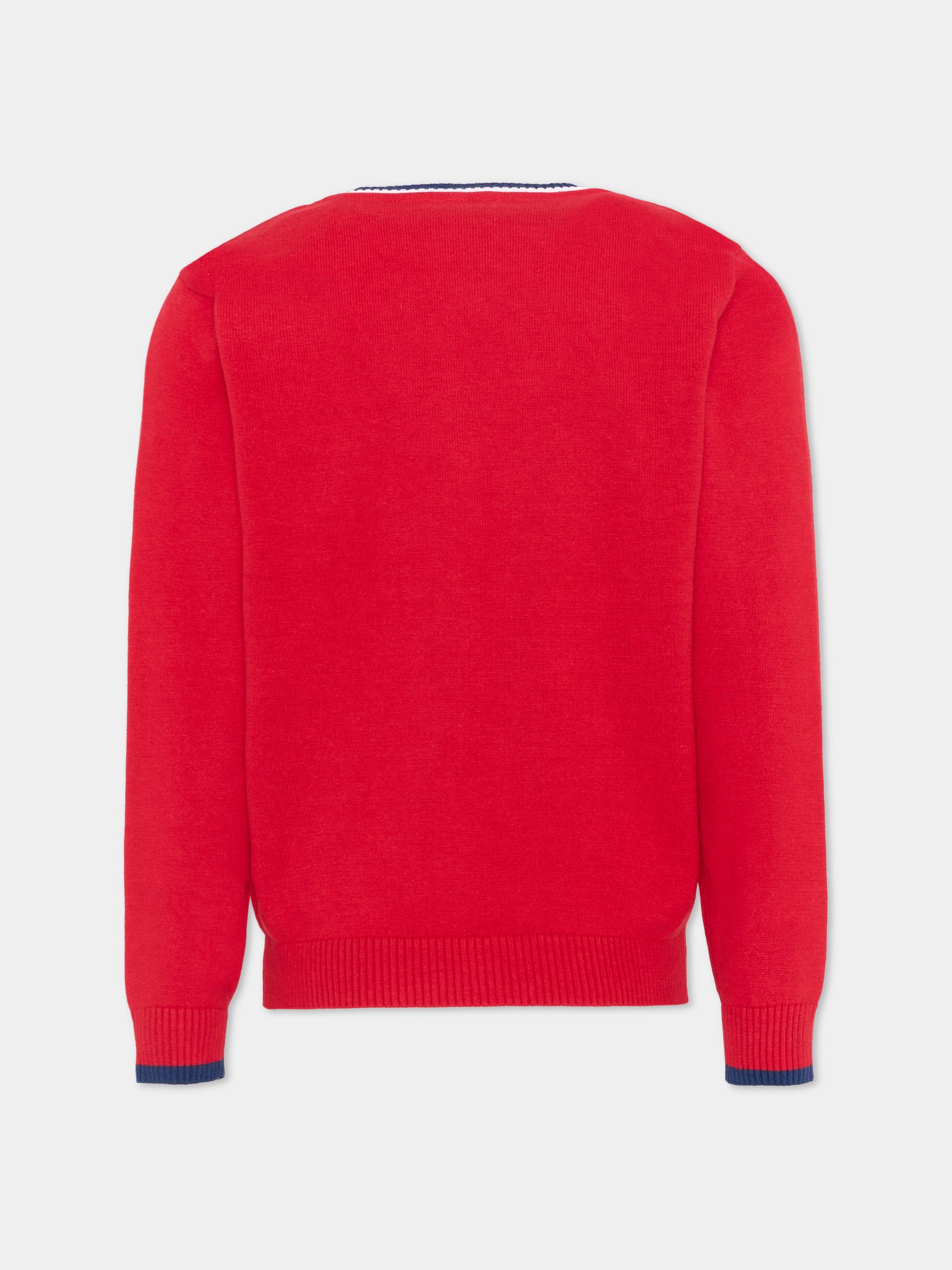 Cardigan rosso per bambino con levriero,Trussardi Junior,TIP26007CD RED LYCHEE