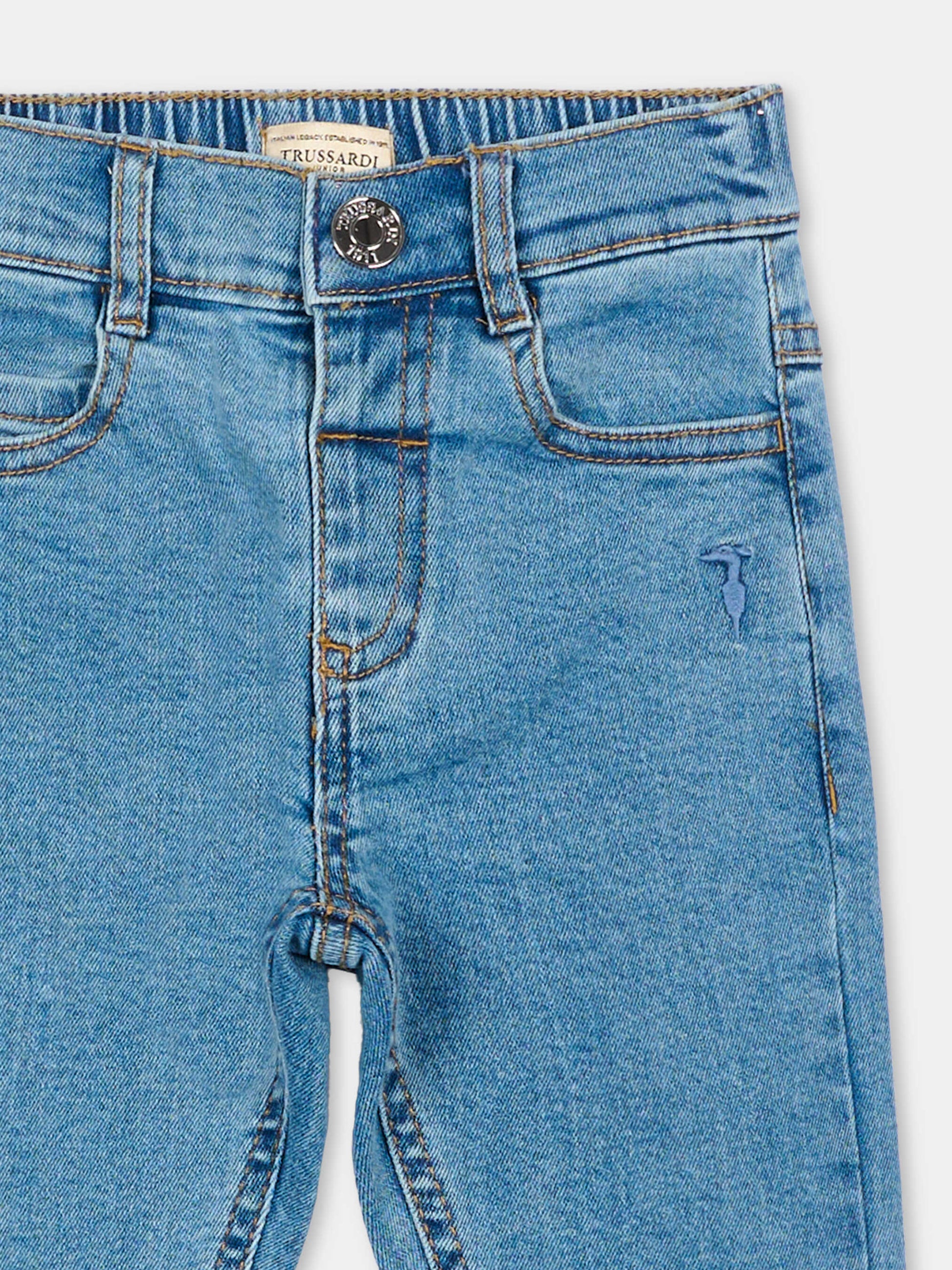 Jeans denim per neonata,Trussardi Junior,TIP26015JE DENIM BLUE MEDIUM