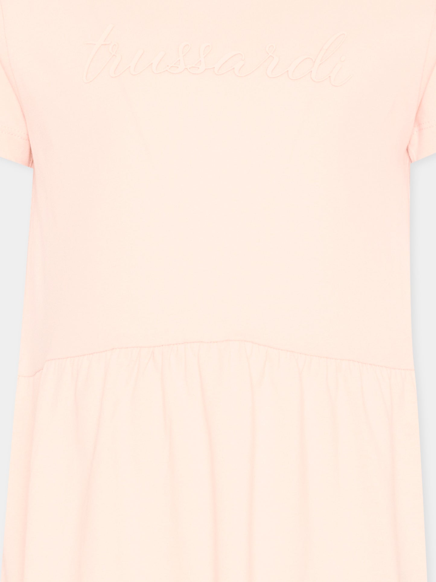 Vestito rosa per neonata con logo,Trussardi Junior,TIP26018VE PINK SCALLOP SHELL