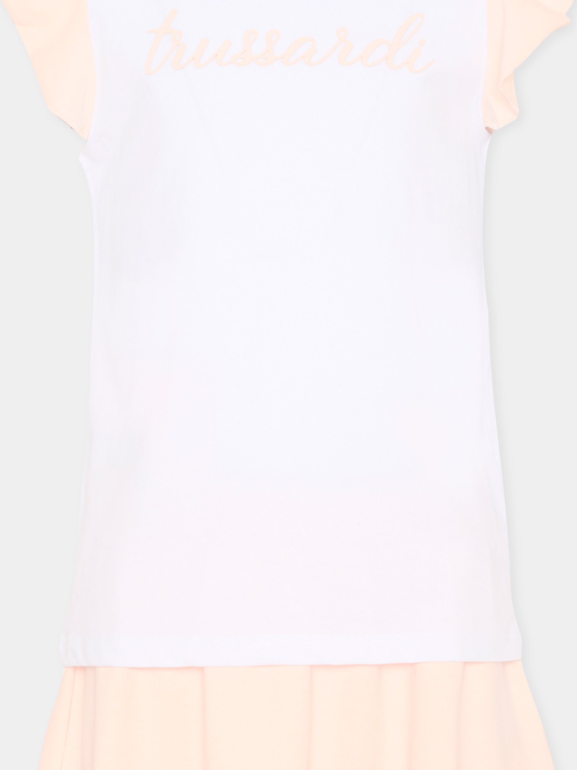 Completo sportivo bianco per bambina con logo,Trussardi Junior,TIP26022CJ WHITE PINK