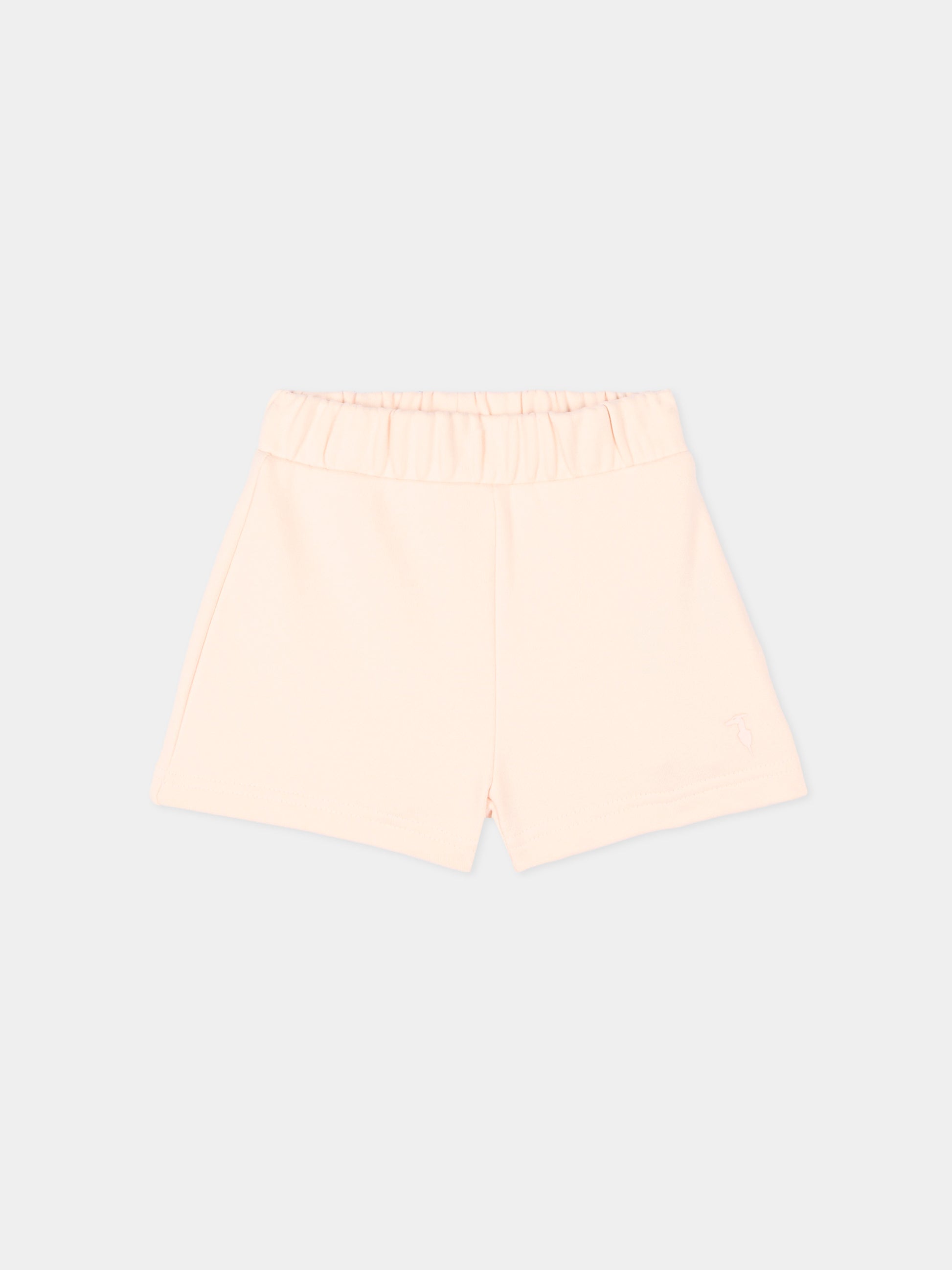 Shorts sportivi rosa per neonata con levriero,Trussardi Junior,TIP26024SH PINK SCALLOP SHELL