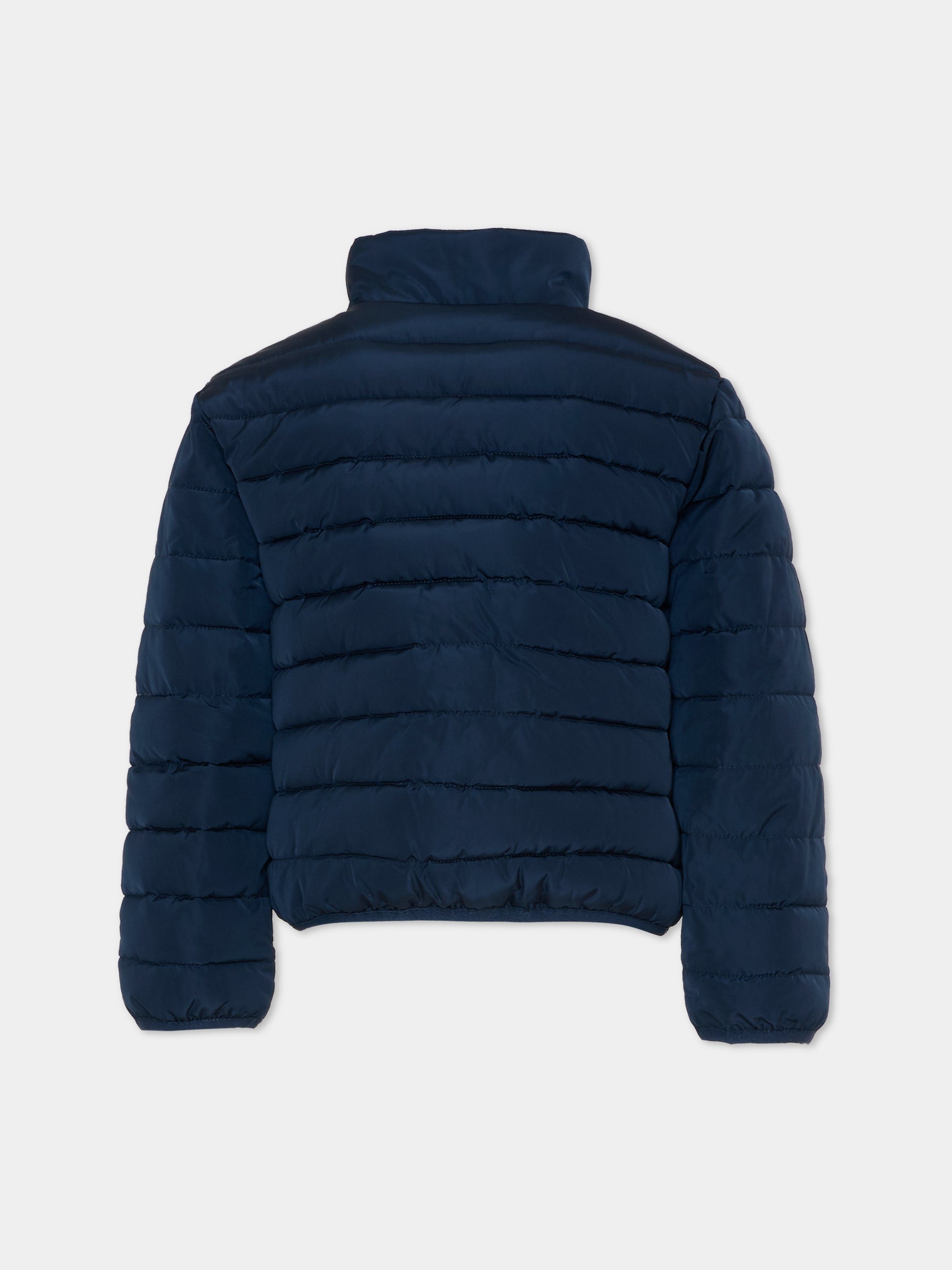 Bomber blu per bambino con logo,Trussardi Junior,TIP26031PI BLUE ESTATE