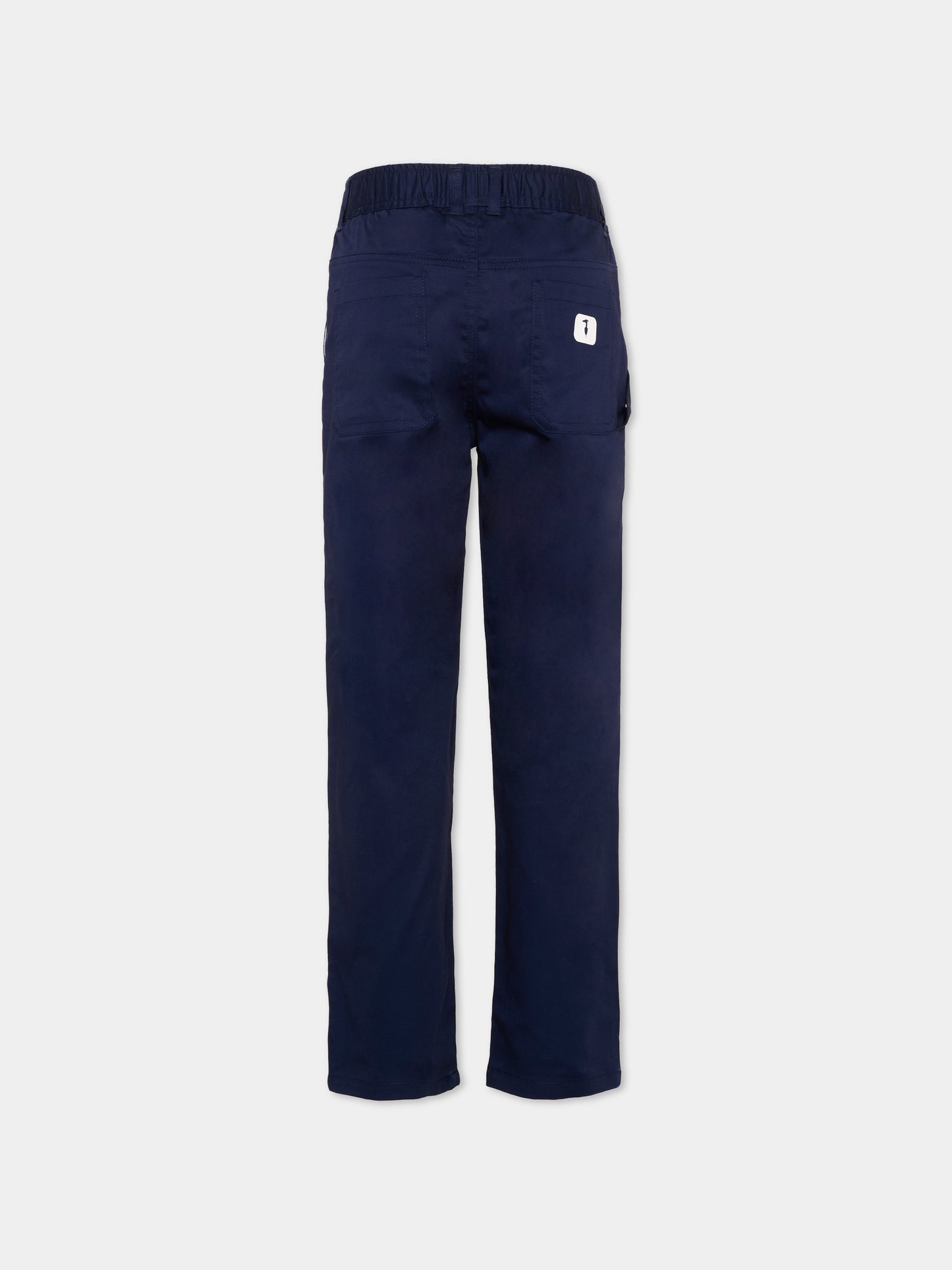 Pantalone blu per bambino con levriero,Trussardi Junior,TIP26050PA BLUE ESTATE