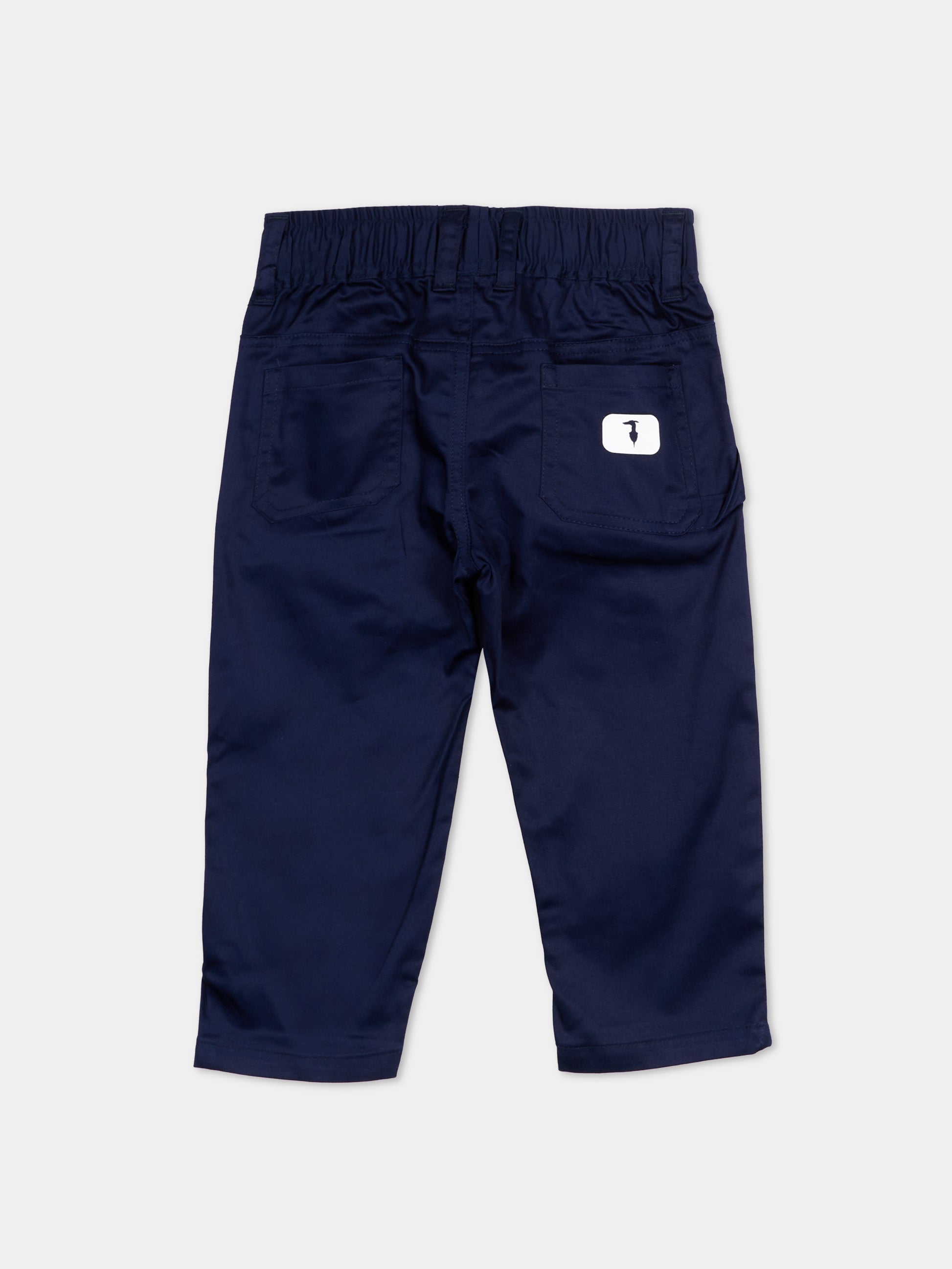 Pantalone blu per neonato con levriero,Trussardi Junior,TIP26050PA BLUE ESTATE