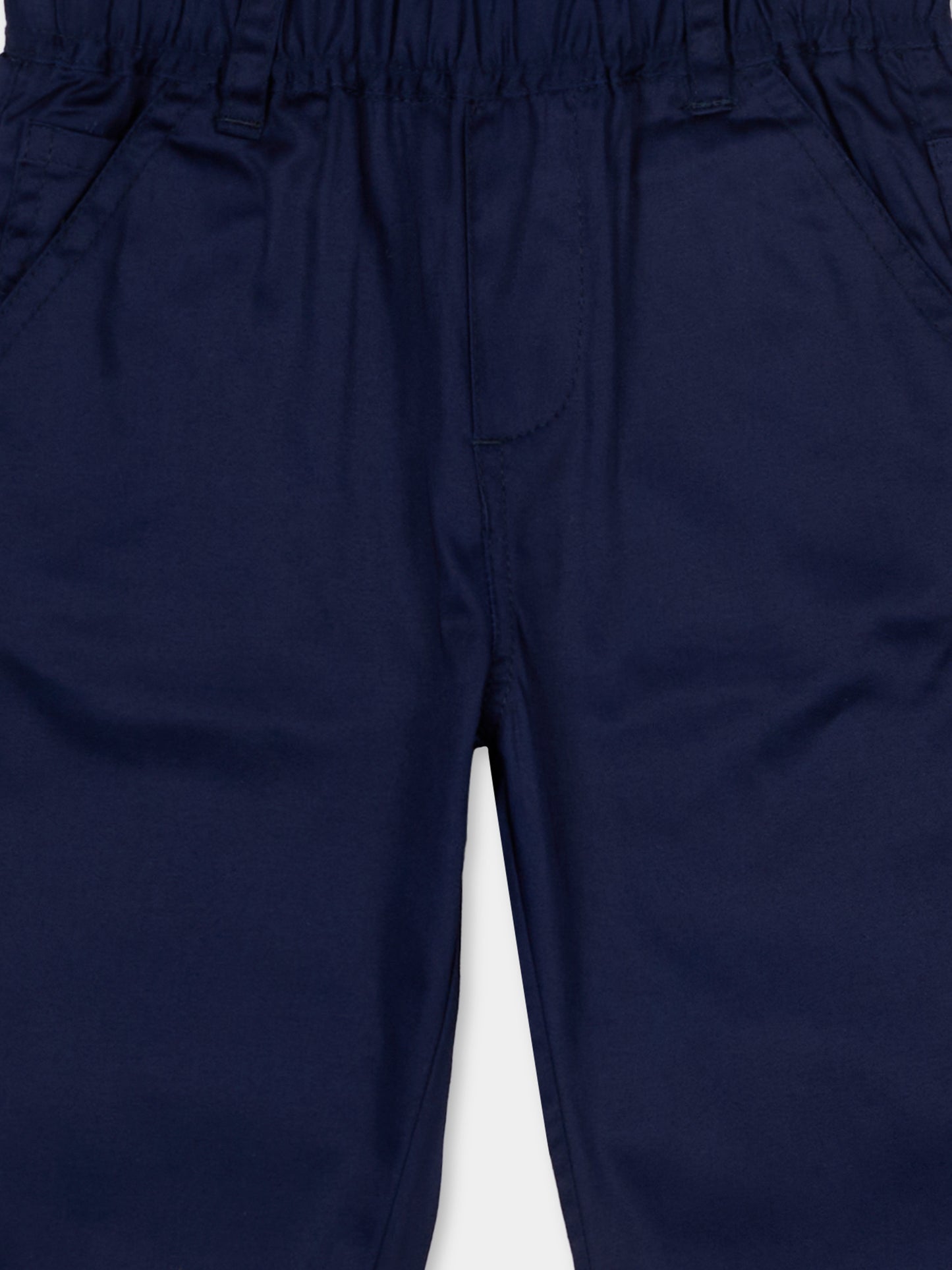 Pantalone blu per neonato con levriero,Trussardi Junior,TIP26050PA BLUE ESTATE