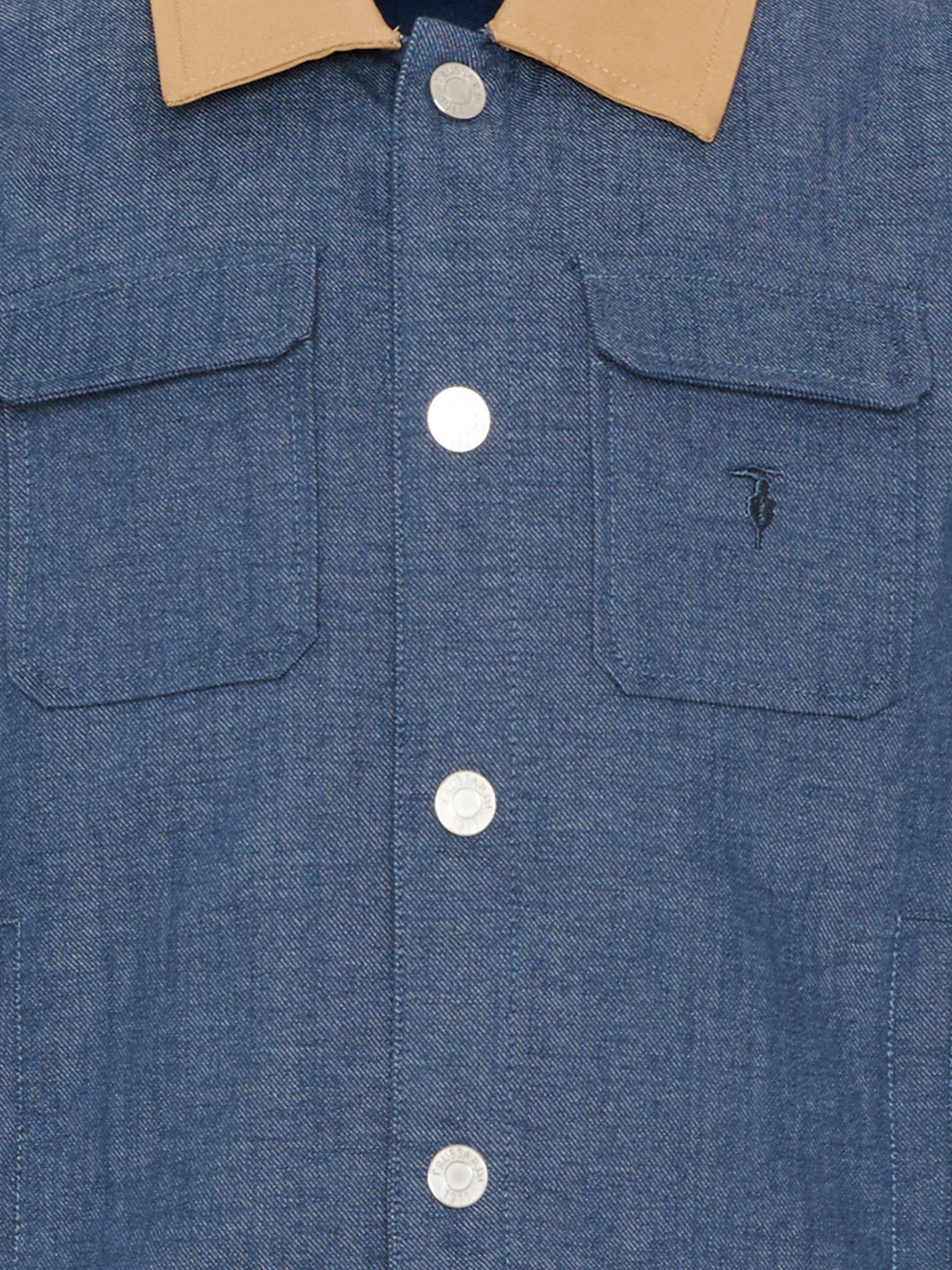 Giubbotto denim per bambino con logo,Trussardi Junior,TIP26066GC DENIM BLUE MEDIUM
