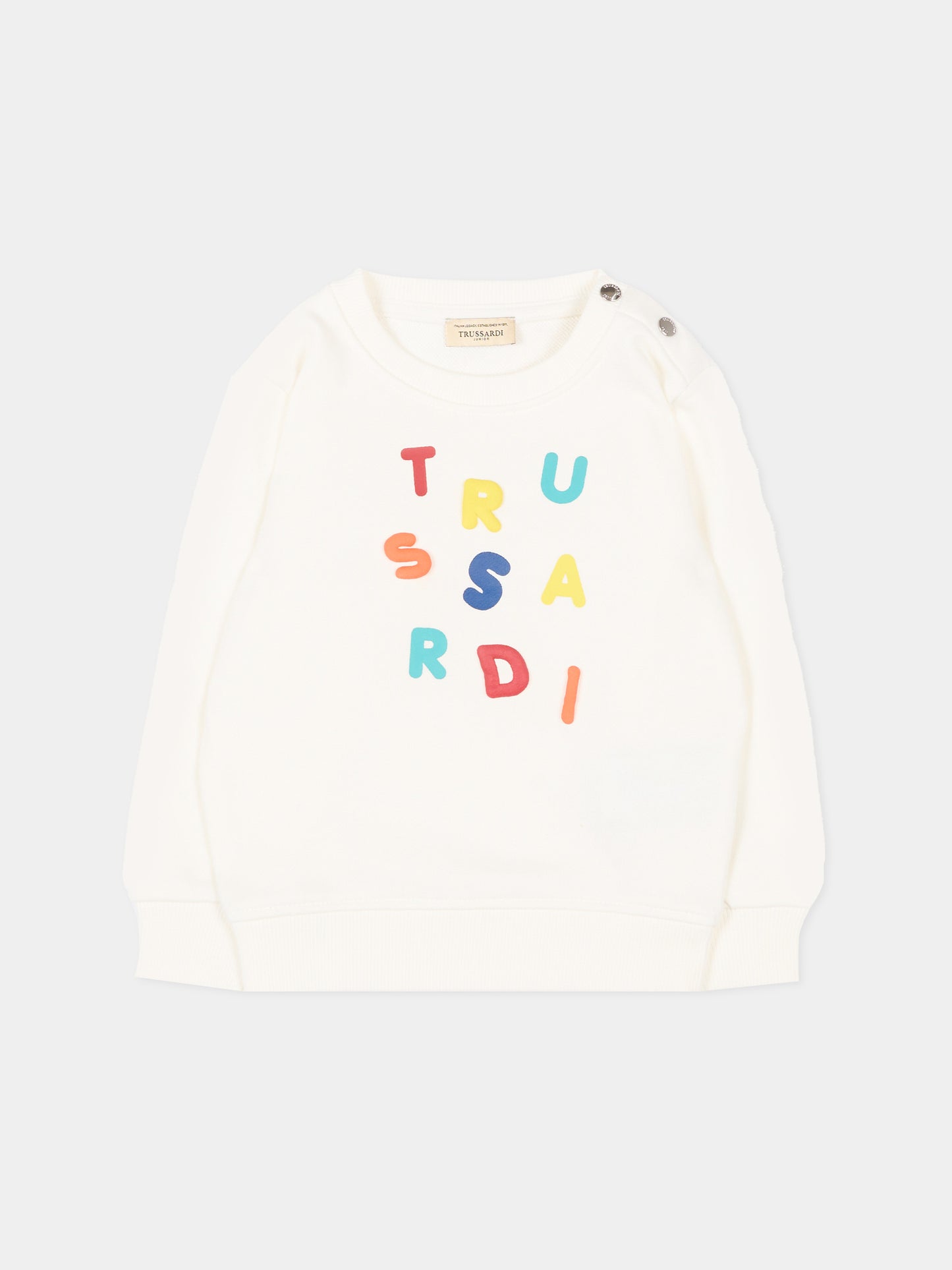 Felpa avorio per neonato con logo,Trussardi Junior,TIP26084FE OFF-WHITE