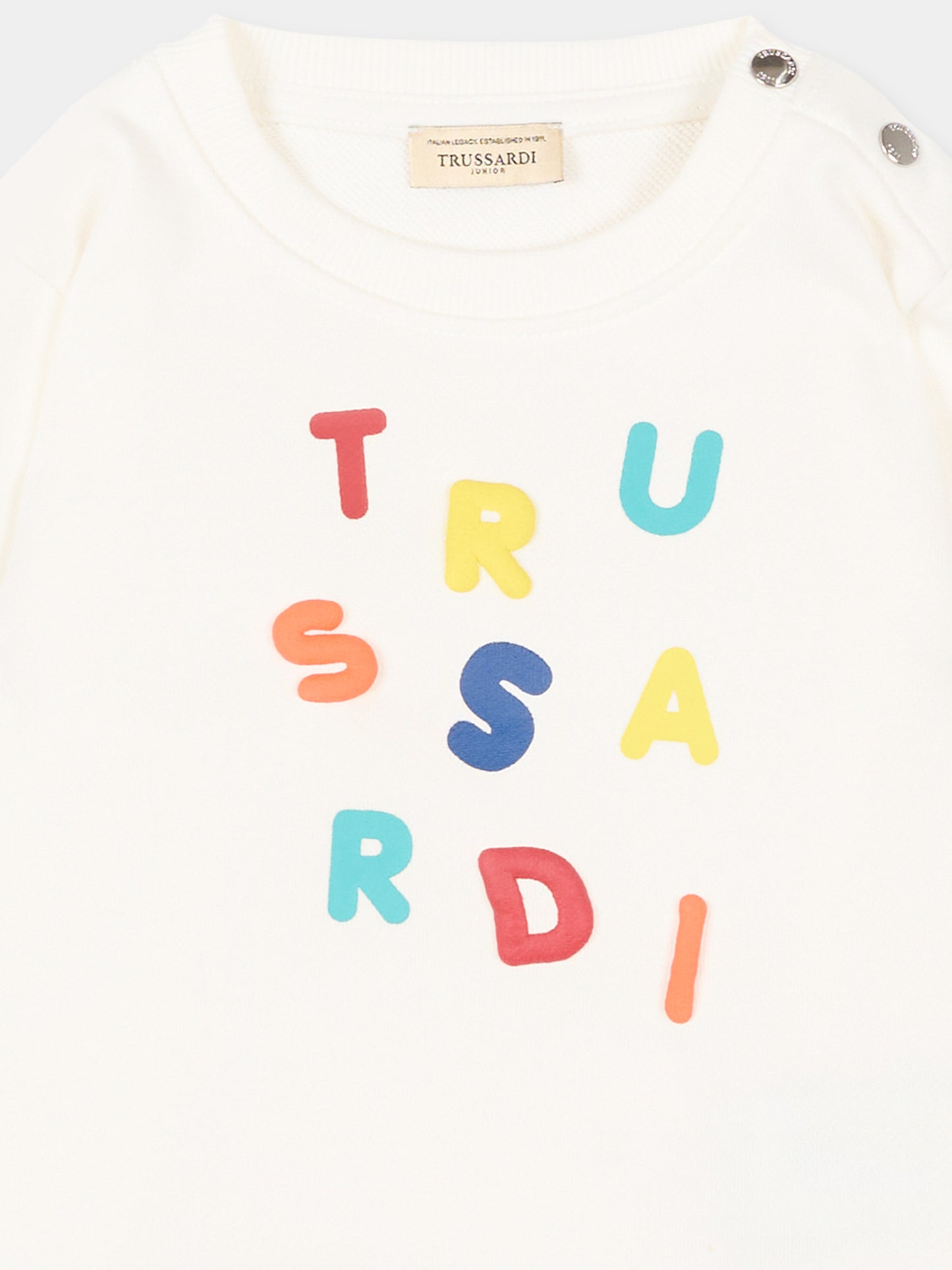 Felpa avorio per neonato con logo,Trussardi Junior,TIP26084FE OFF-WHITE