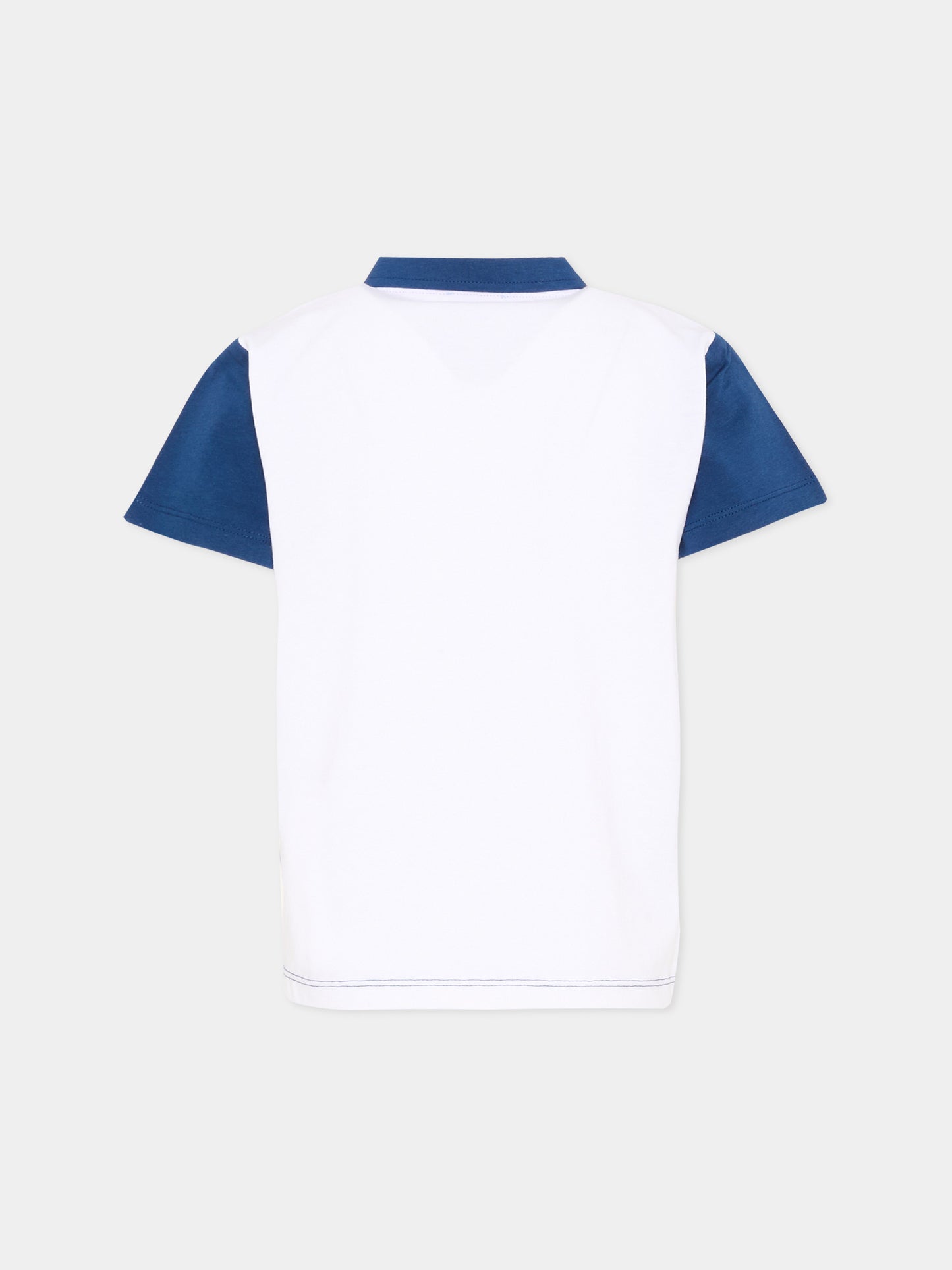 Polo multicolor per bambino con levriero,Trussardi Junior,TIP26095PO WHITE