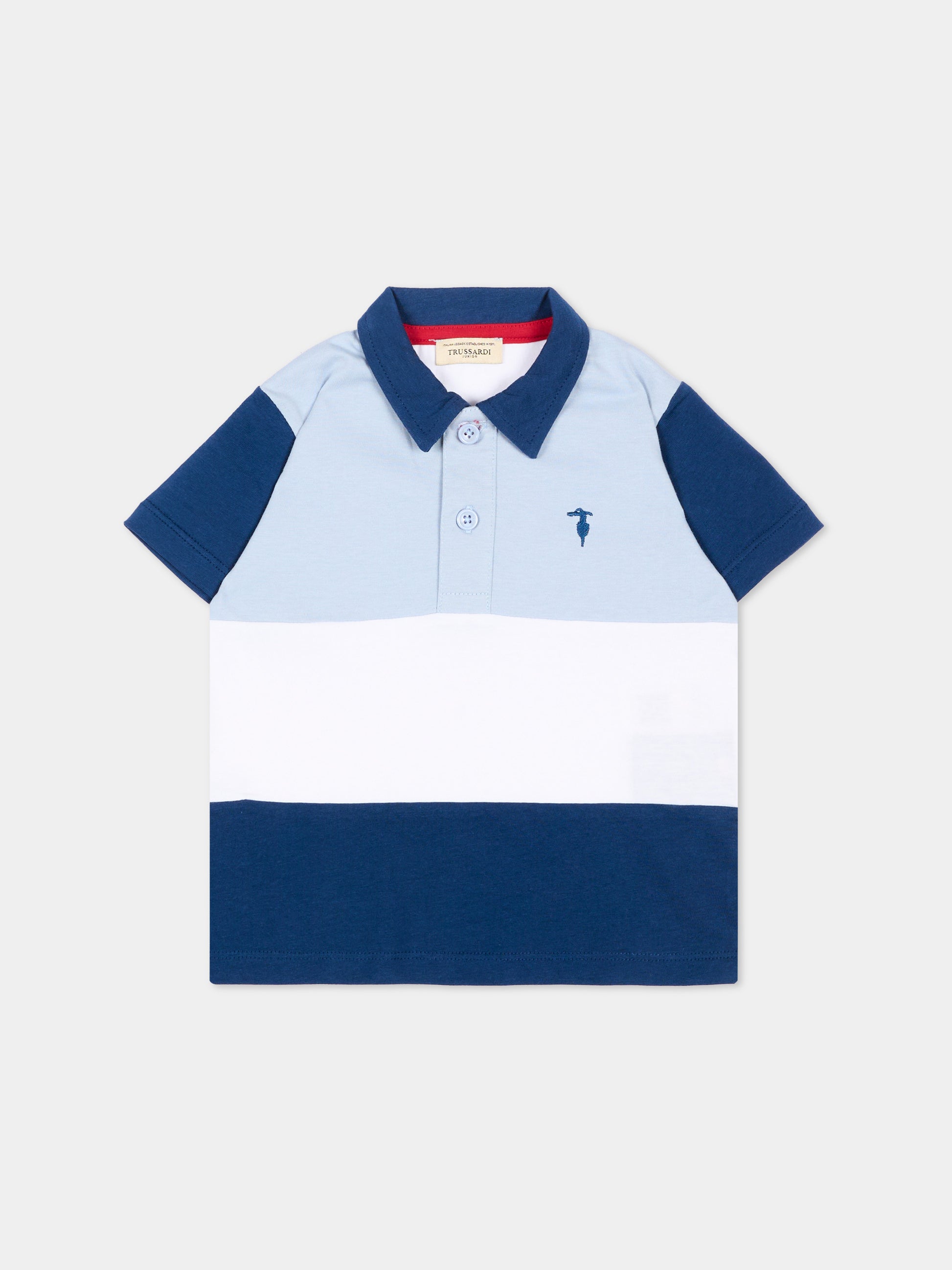 Polo multicolor per neonato con levriero,Trussardi Junior,TIP26095PO WHITE