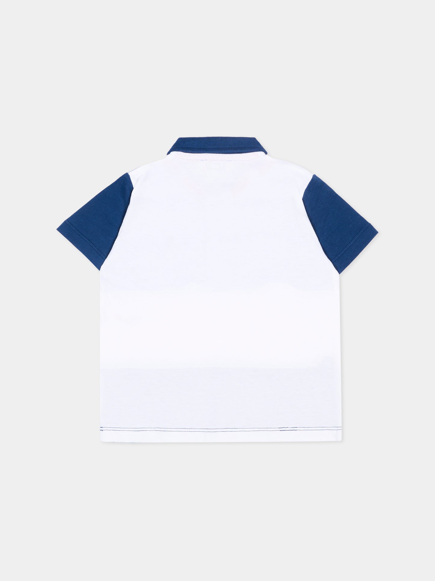 Polo multicolor per neonato con levriero,Trussardi Junior,TIP26095PO WHITE