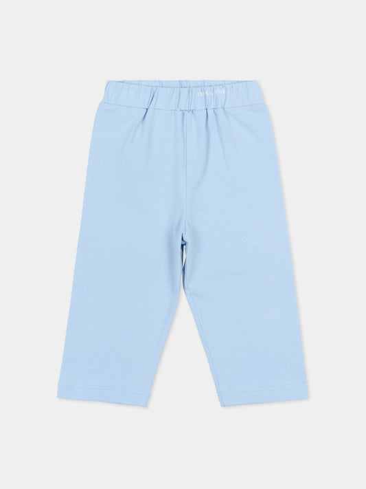 Leggings azzurro per neonata con logo,Trussardi Junior,TIP26122LE BLUE PLACID