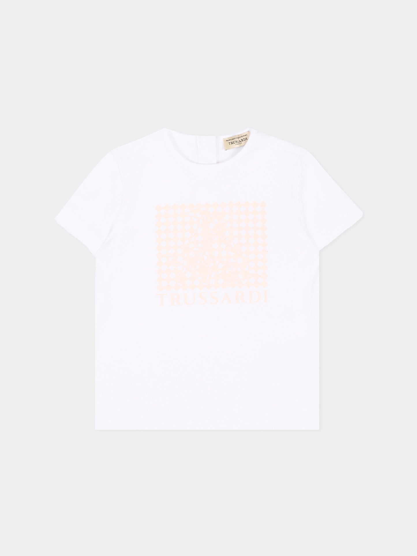 T-shirt bianca per neonata con logo,Trussardi Junior,TIP26134TS WHITE