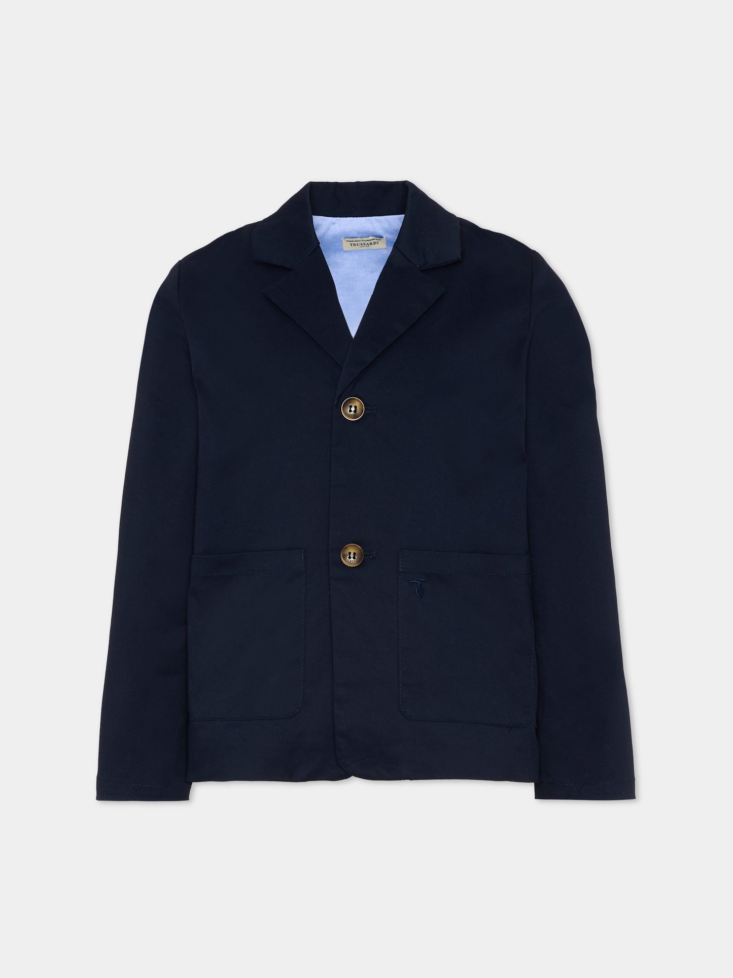 Giacca blu per bambino con levriero,Trussardi Junior,TIP26144GC BLUE ESTATE