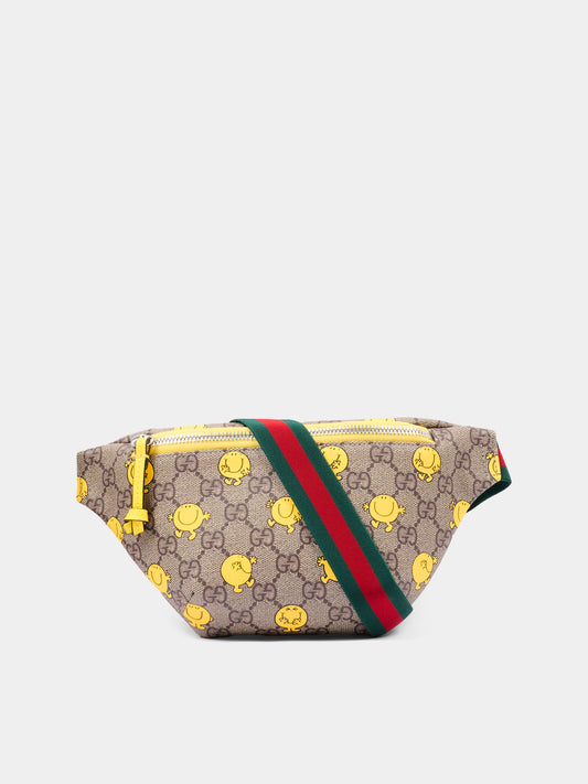 Marsupio marrone per bambini con Mr. Happy,Gucci Kids,502095 FAFN 58456