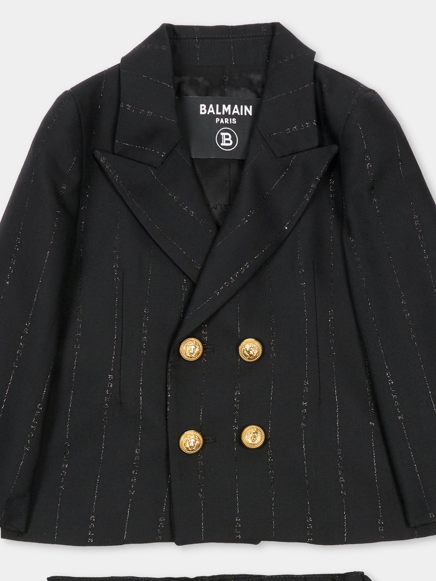 Completo nero per neonato con logo,Balmain Kids,BU3580 I0195 930OR