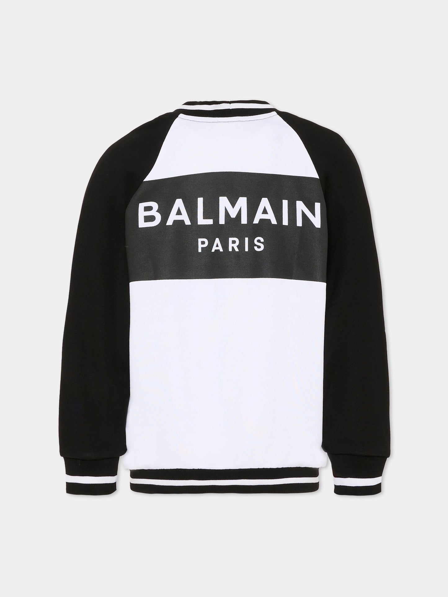 Cardigan bianco per bambino con logo,Balmain Kids,BU4A40 Z1869 100NE