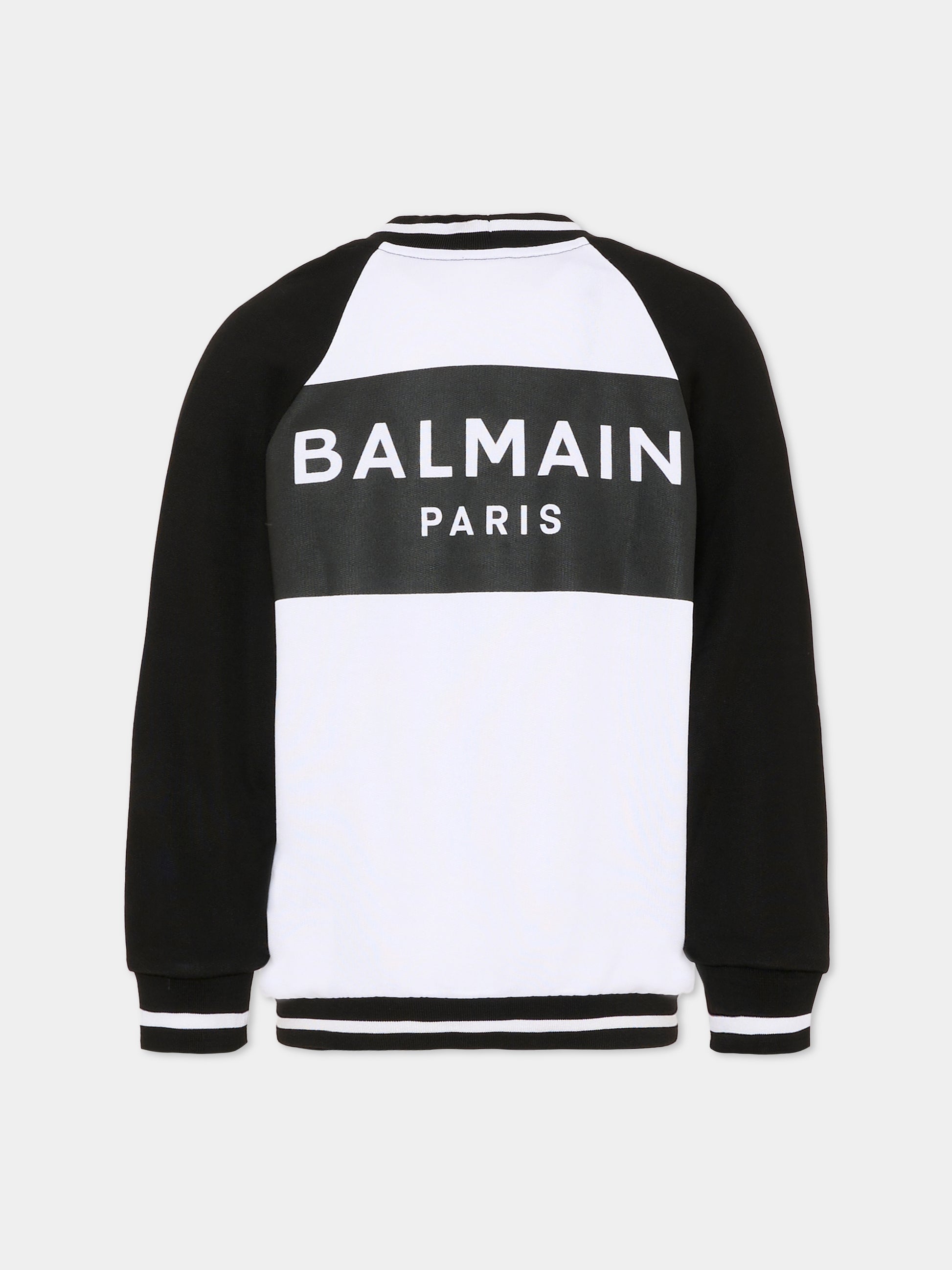 Cardigan bianco per bambino con logo,Balmain Kids,BU4A40 Z1869 100NE