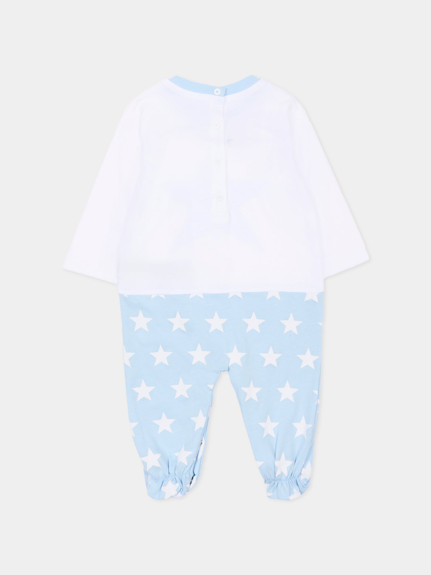 Set bianco per neonato con logo e stelle,Balmain Kids,BUB61A Z0082 100CE