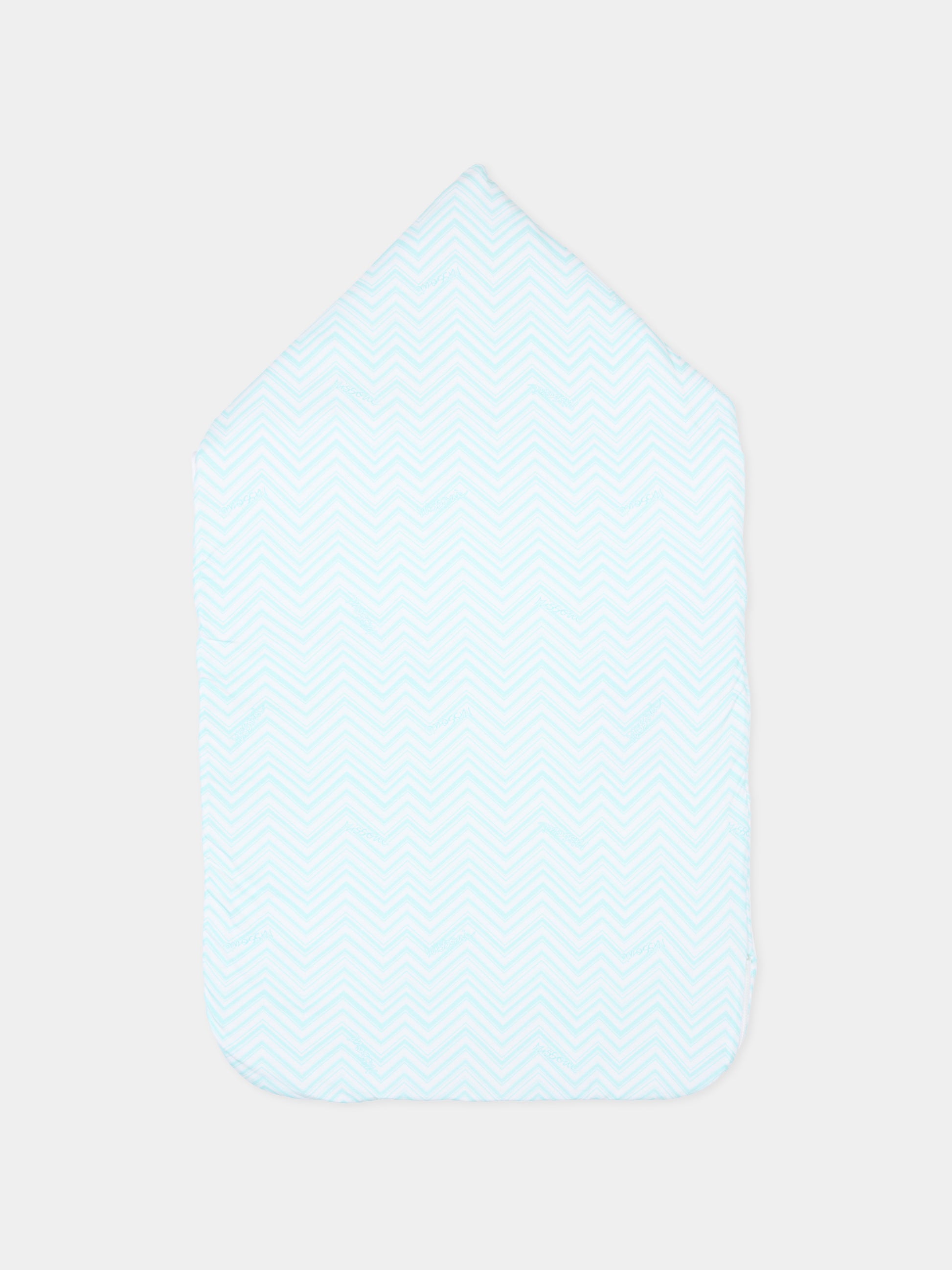 Sacco nanna bianco per neonati con logo verde acqua,Missoni,MU0500 J0394 100CE