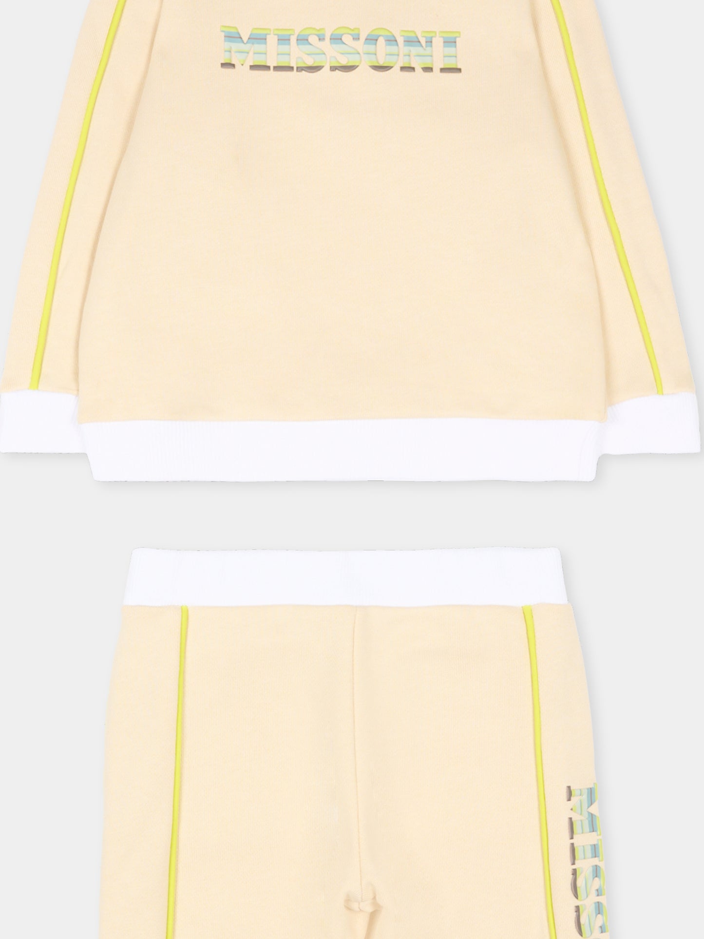 Completo beige per neonati con logo,Missoni,MU3540 Z0081 165