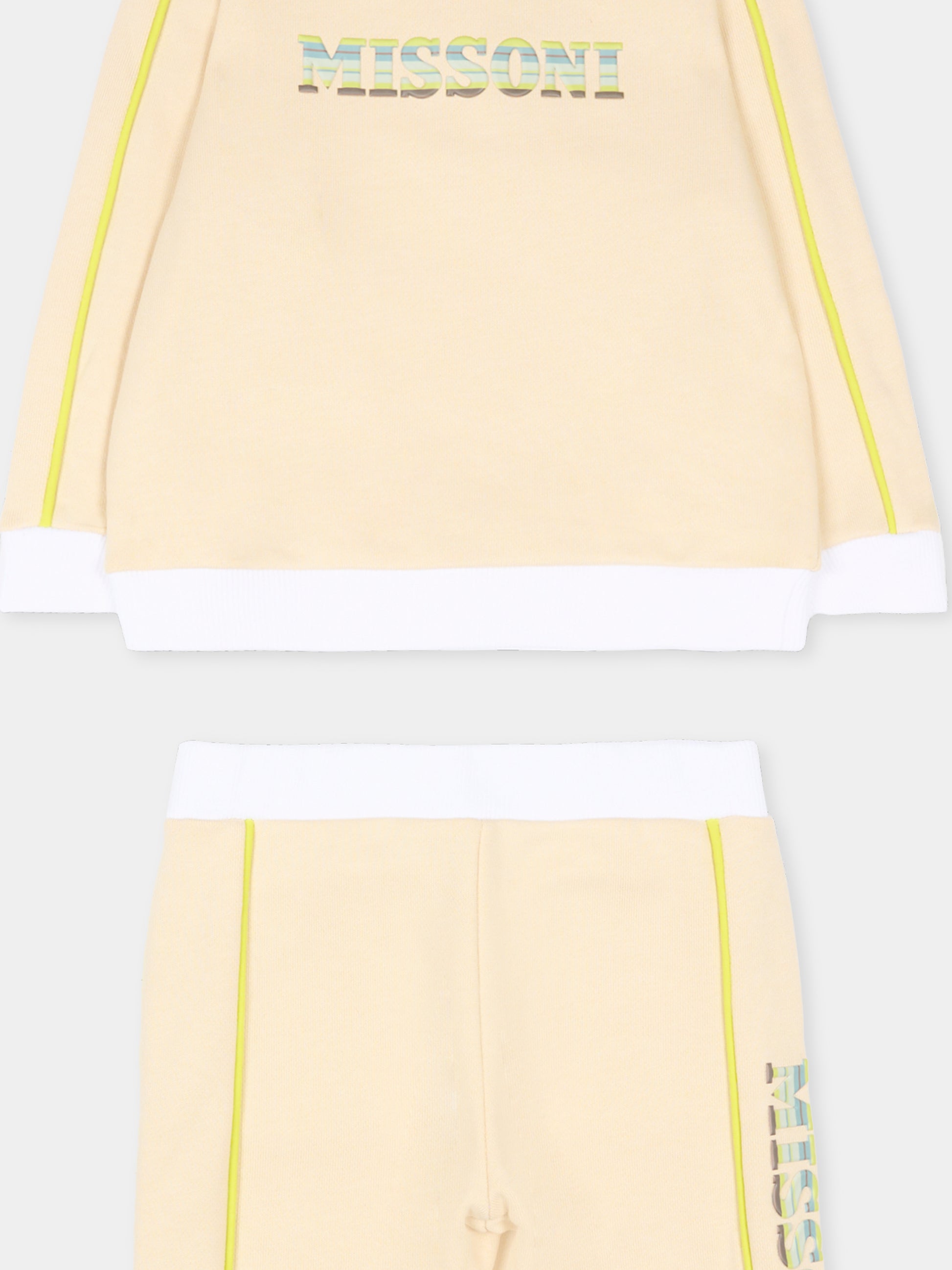 Completo beige per neonati con logo,Missoni,MU3540 Z0081 165