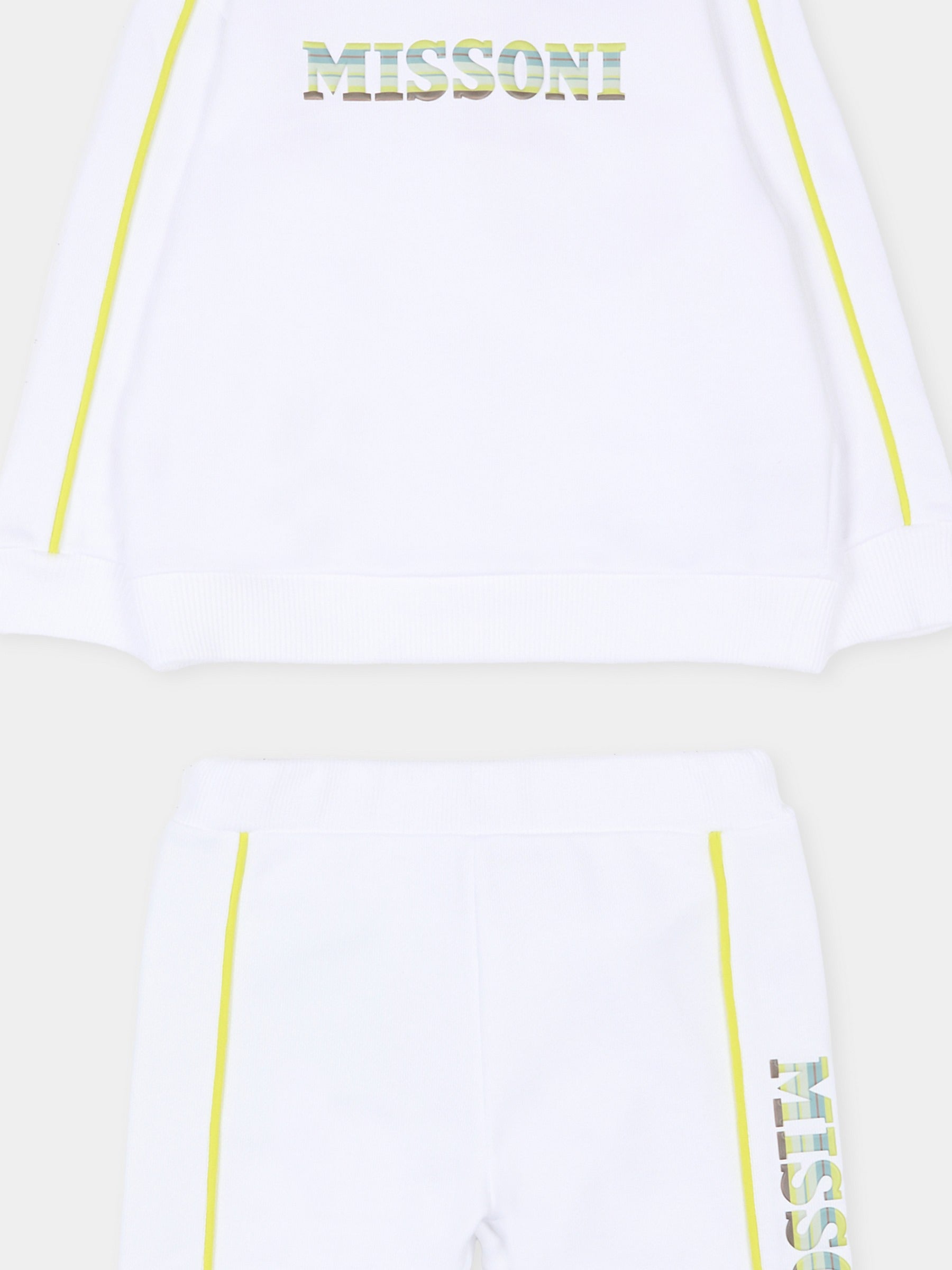 Completo bianco per neonati con logo,Missoni,MU3540 Z0081 100VE