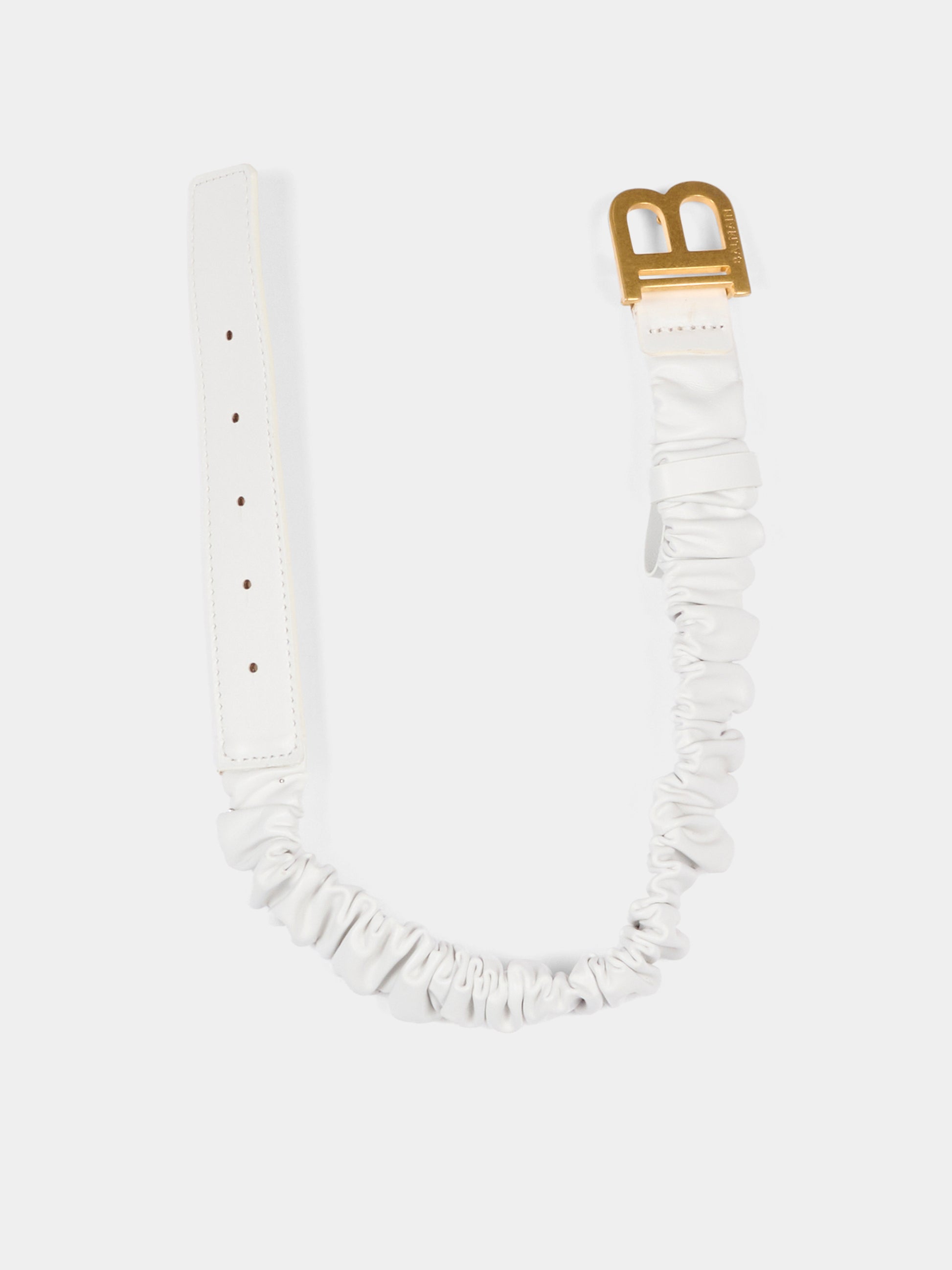 Cintura bianca per bambina con logo,Balmain Kids,BS0B11 Z1371 100OR