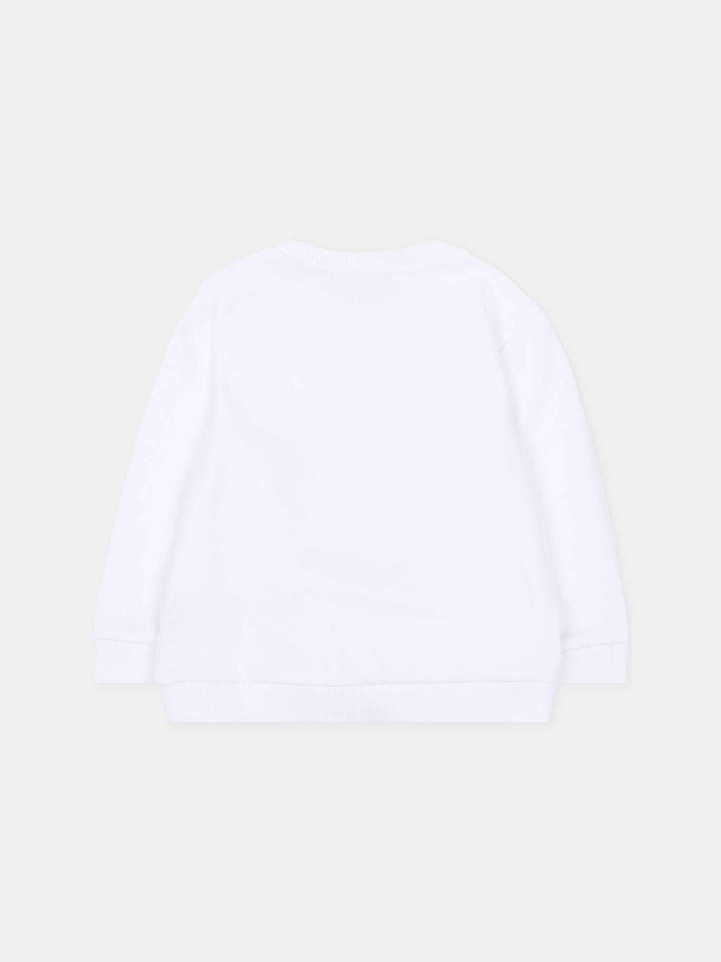 Felpa bainca per neonata con logo,Balmain Kids,BS4540 Z0081 100