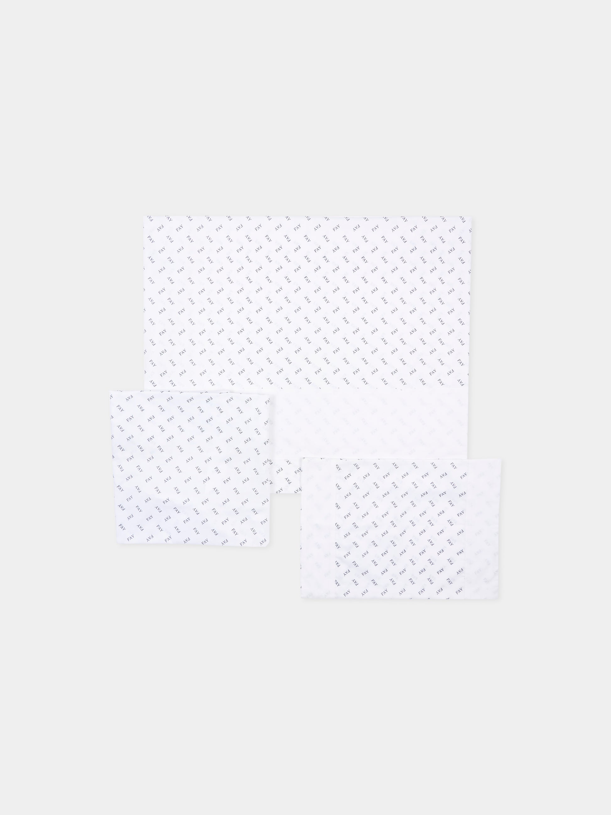 Set lenzuola bianco per neonato con logo,Fay Kids,FS0510 P0136 100BL