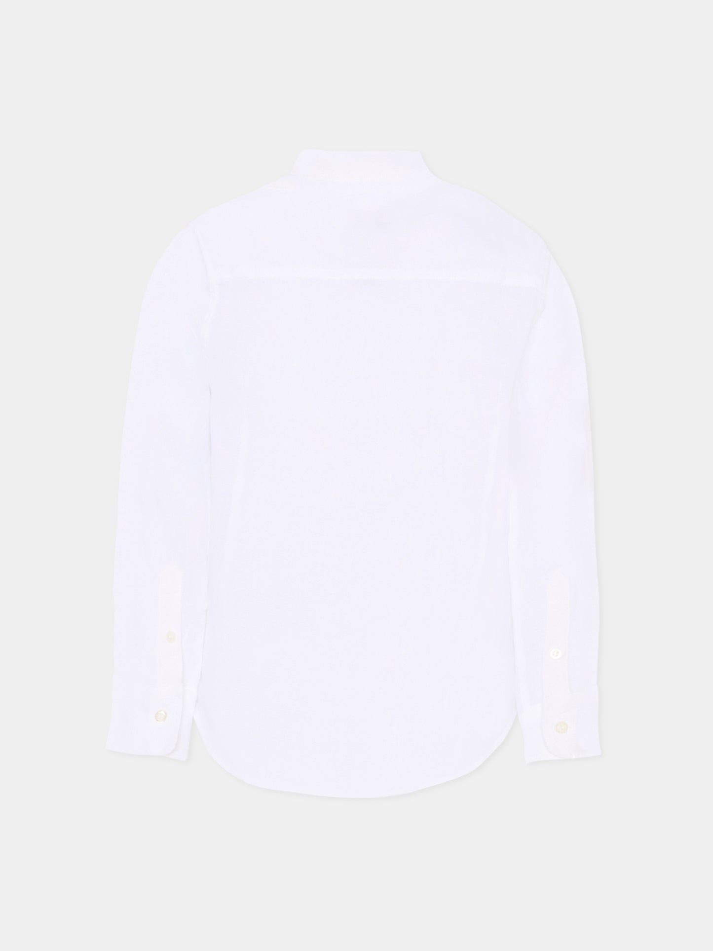 Camicia bianca per bambino con logo bianco ricamato,Fay Kids,FS5P90 I0068 100