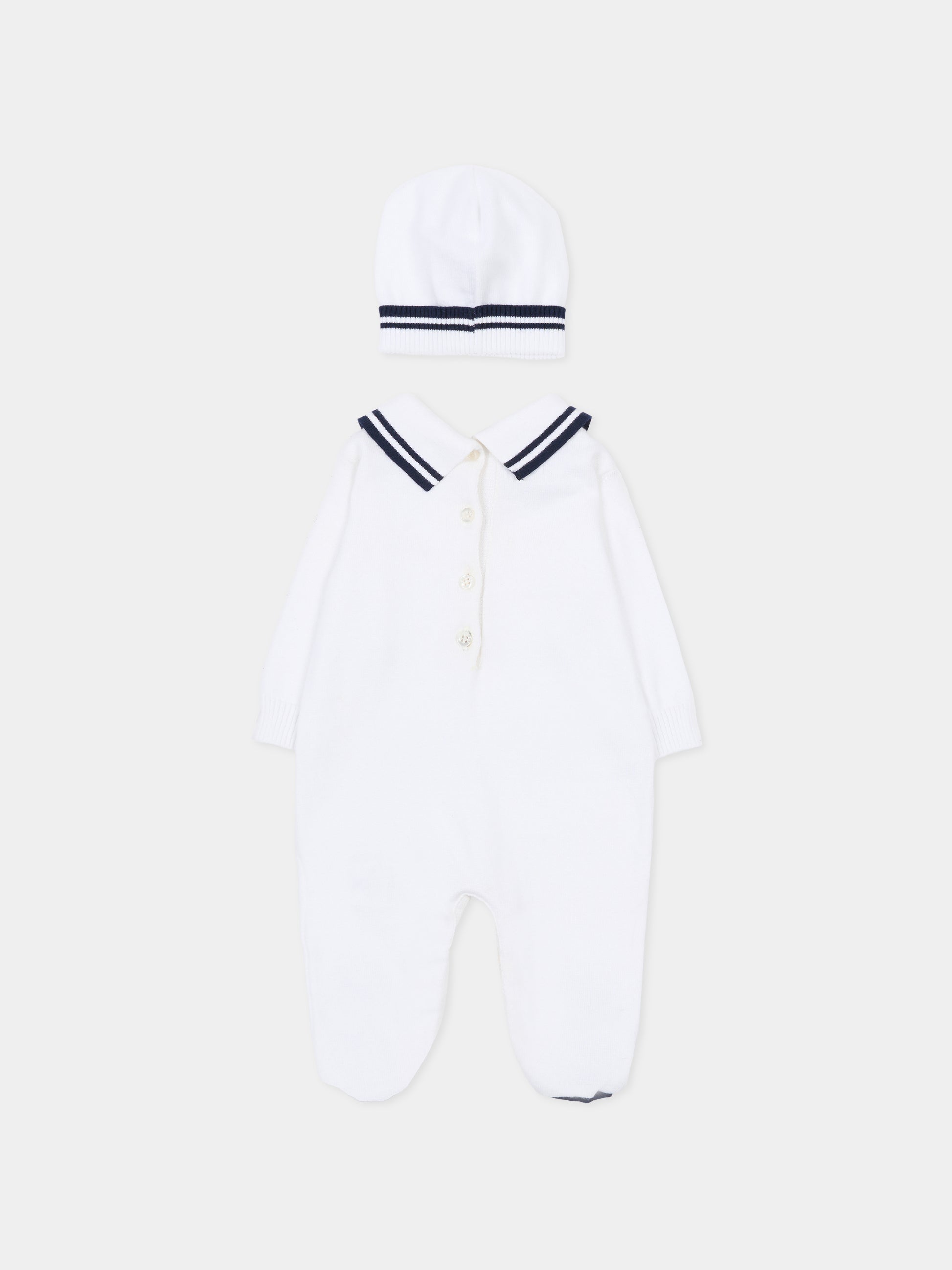 Set bianco per neonato con logo,Fay Kids,FSB520 X0005 100BL