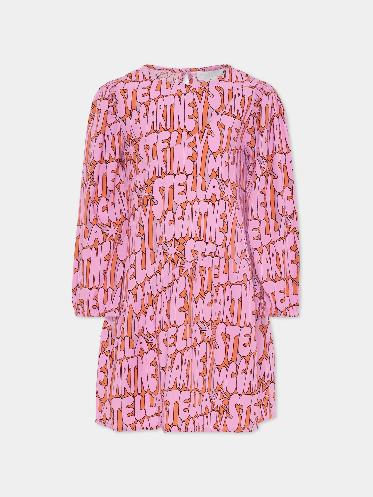 Vestito multicolor per bambina con logo,Stella Mccartney Kids,TV1C20 Z2072 557MC