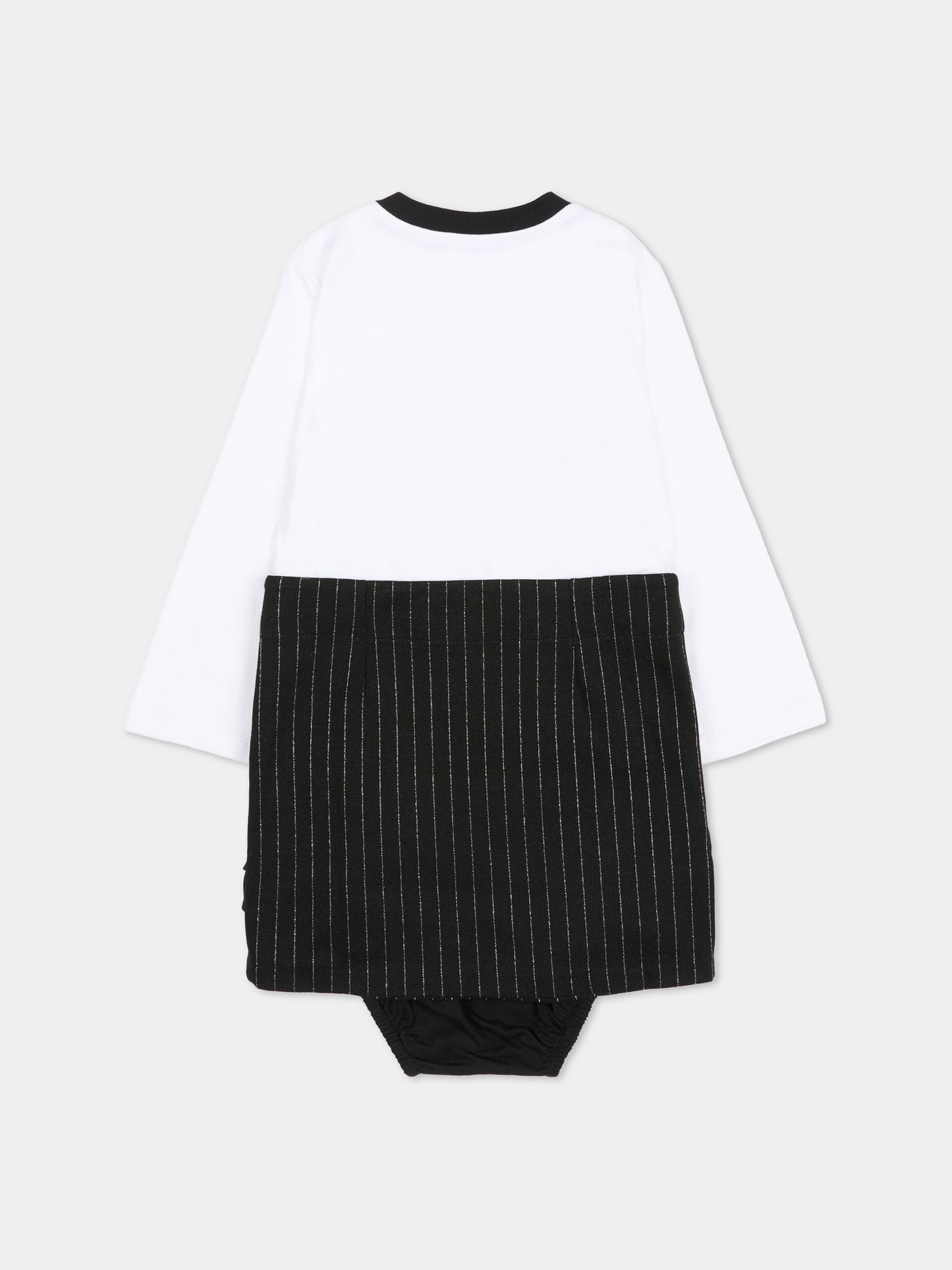 Vestito nero per neonata con logo,Balmain Kids,BT1020 Z1537 930BC