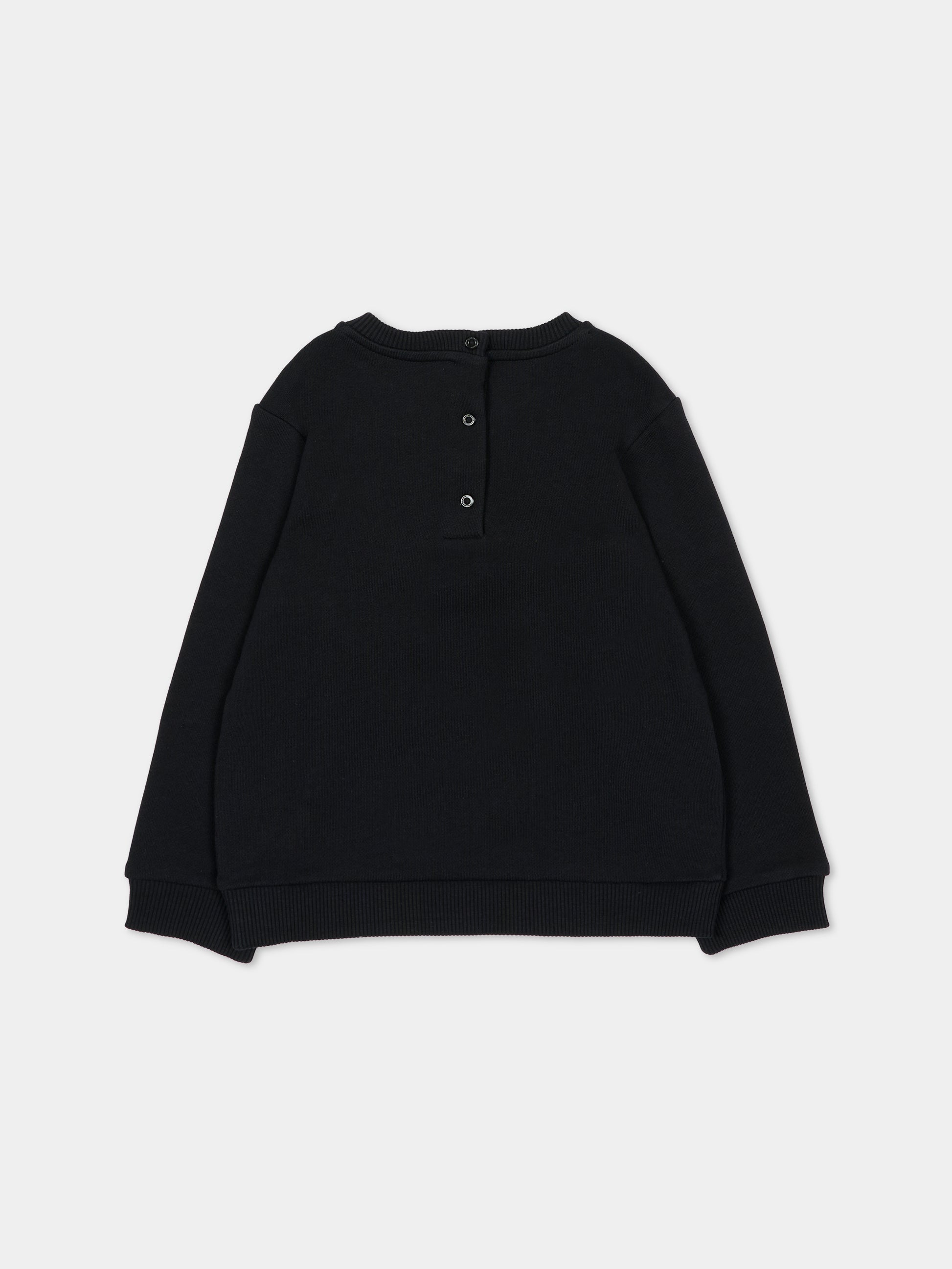 Felpa nera per neonati con logo,Balmain Kids,BT4620 Z0081 930OR