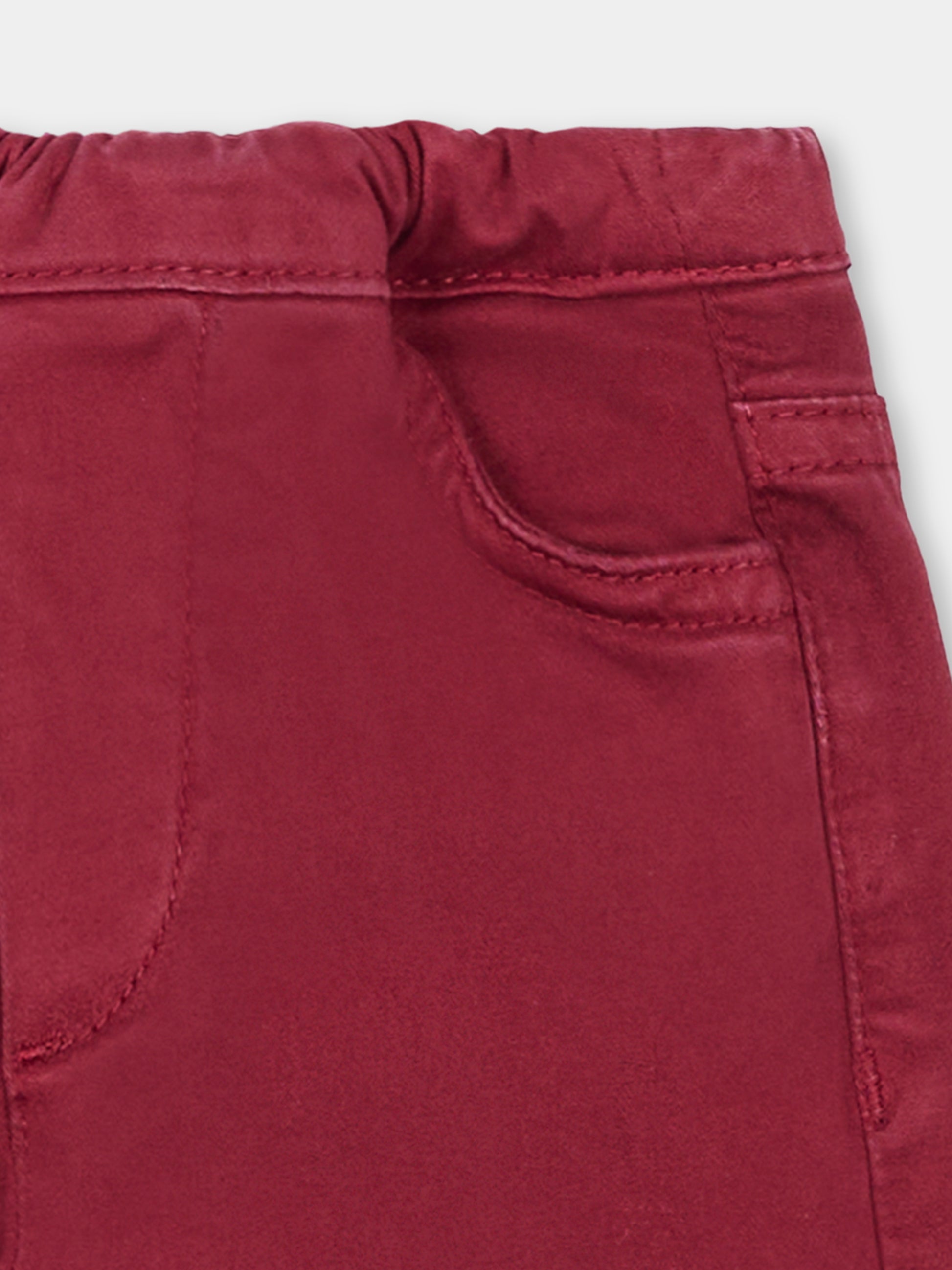 Pantaloni bordeaux per neonato,Fay Kids,FT6530 Z0078 416