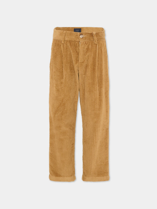 Pantaloni beige per bambino con logo,Fay Kids,5R6O40 V0069 121